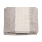Manta de franela Nautica 127x152 Waffle suavidad superior taupe
