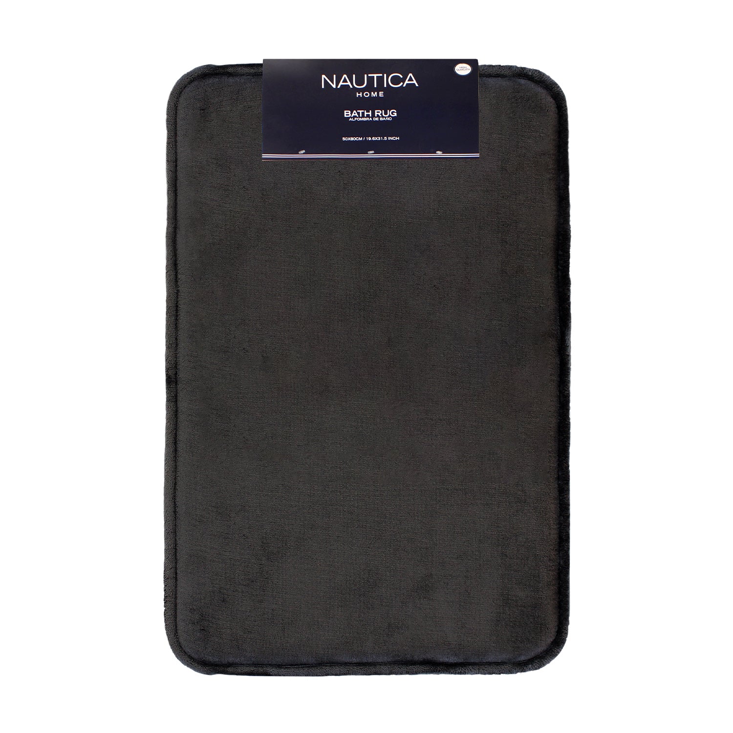 Alfombra de Baño Nautica flannel 50x80cm absorbente gris oscuro