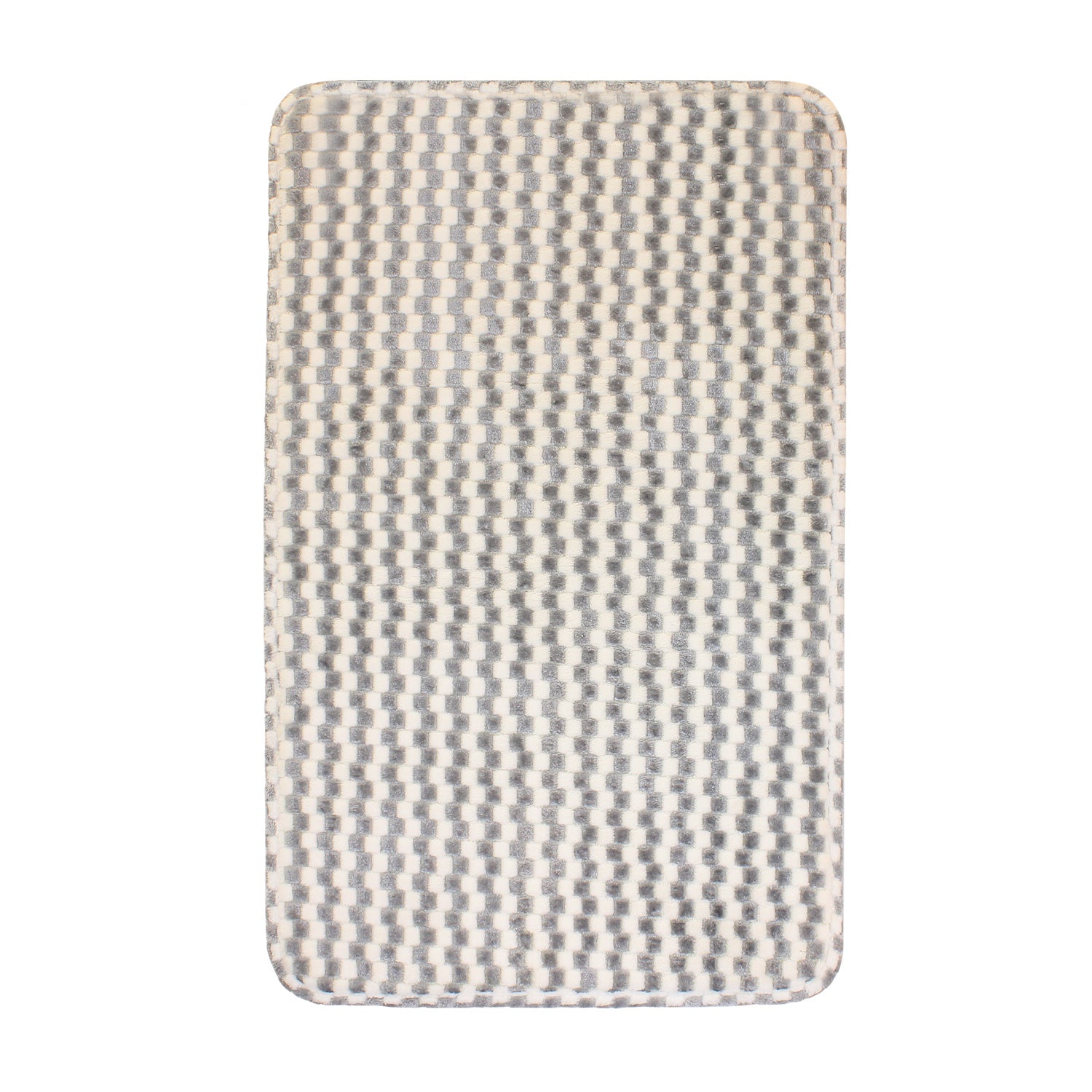 Alfombra de Baño Memory Foam 50x80 cm Cuadros Silver