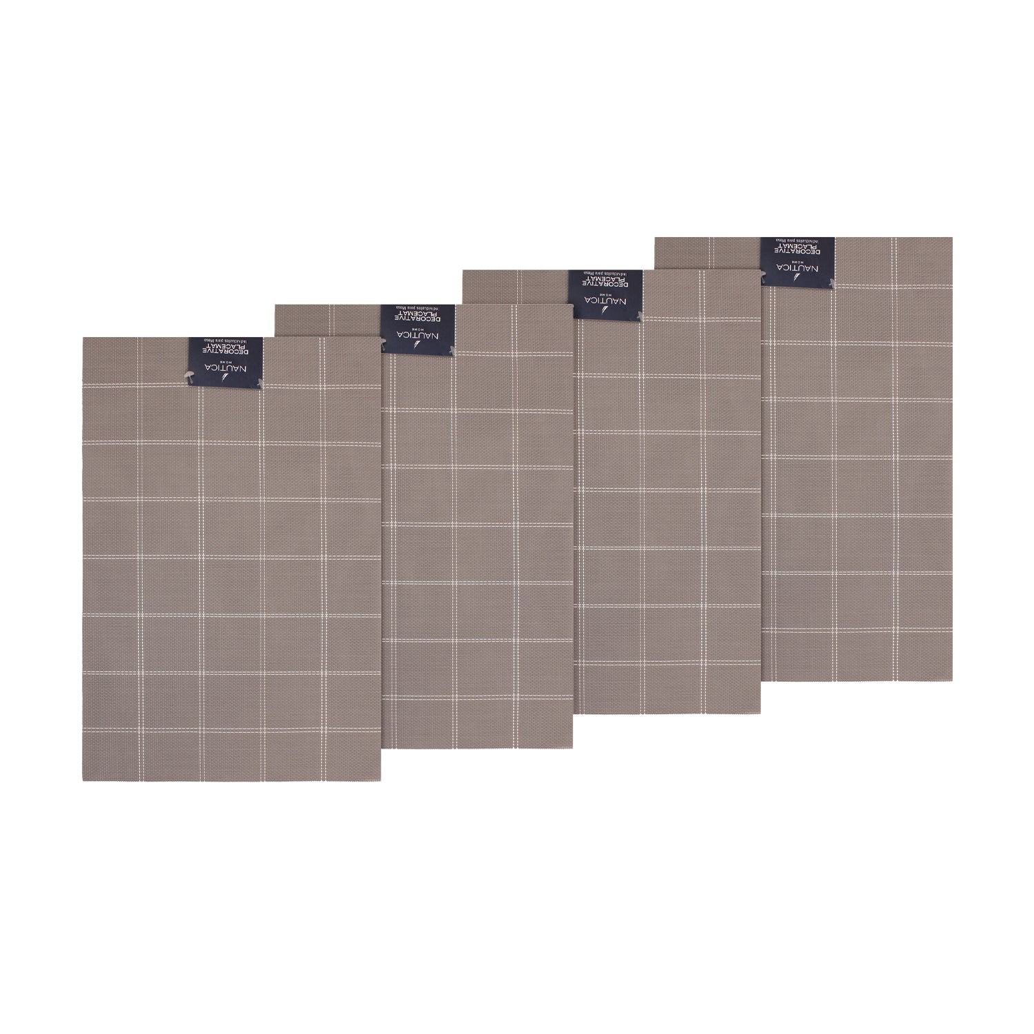 Pack 4 Individuales de mesa Nautica Home 45x30cm café a cuadros