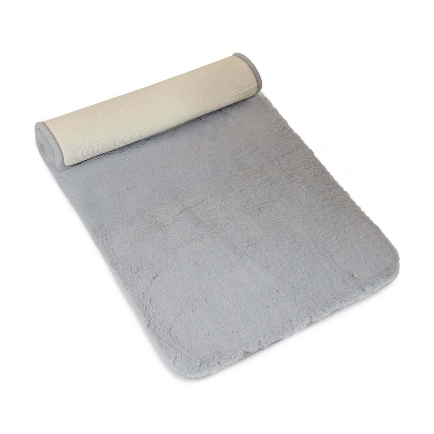 Alfombra de baño ultra suave 50 x 80 cm gris claro