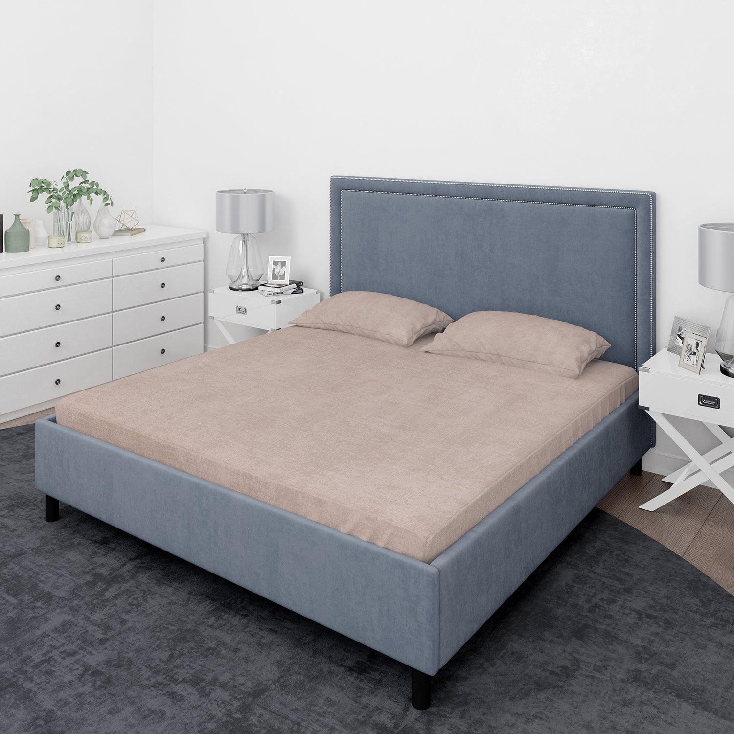 Juego de sábanas Nautica 4 piezas microfibra 2 plazas café claro