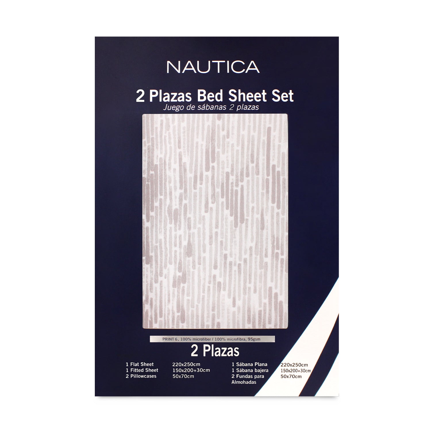 Juego de sábanas Nautica 4 piezas microfibra 2 plazas tonos beige