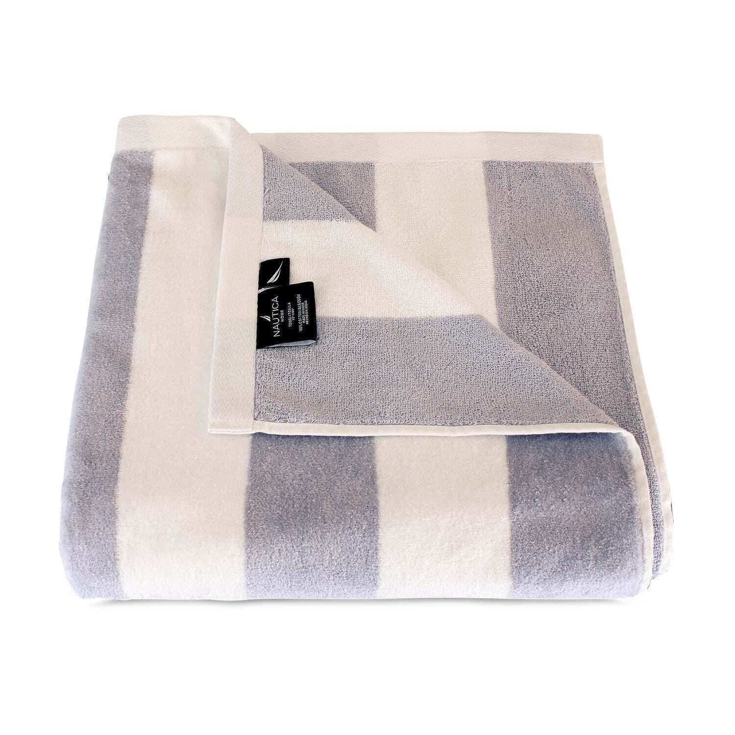 2 Toallas de Playa Nautica Home 100% algodón 163x81cm CABANA - Gris