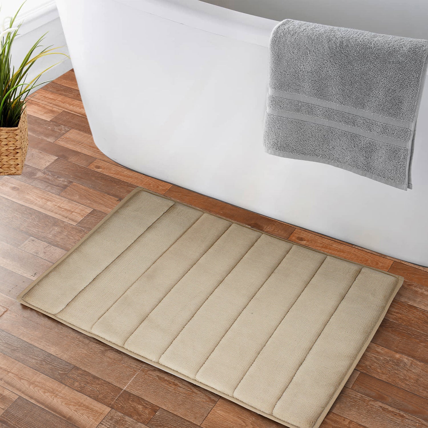 Alfombra de baño Nautica 40x60cm coralina ultra suave beige