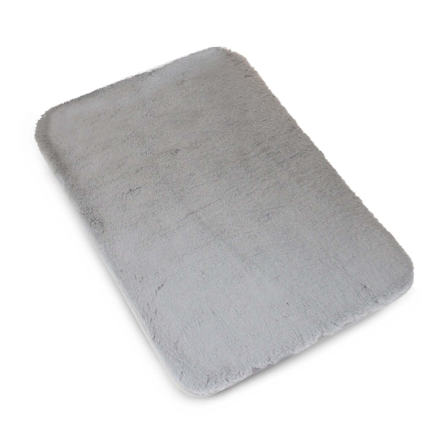 Alfombra de baño ultra suave 40 x 60 cm gris claro