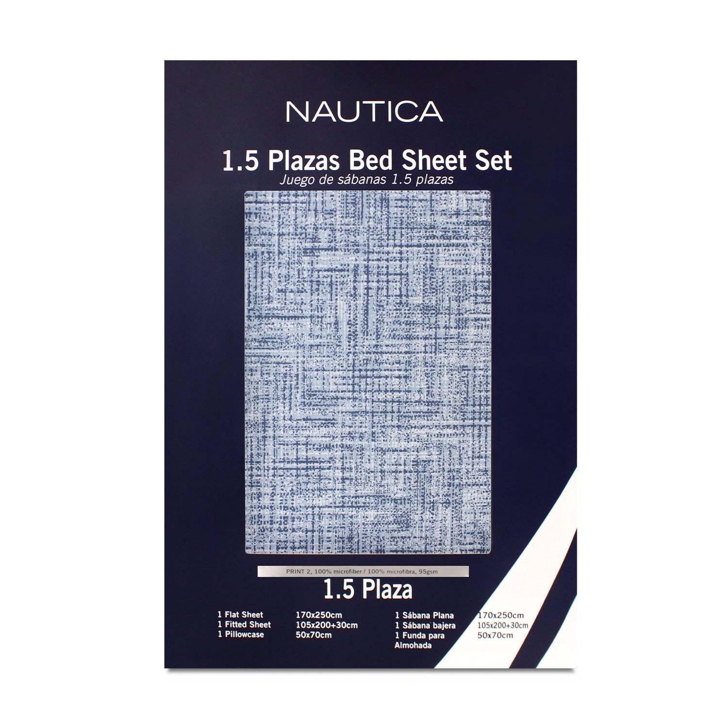 Juego de sábanas 3 piezas 1,5 plazas textura azul