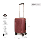 Maleta de cabina Nautica Crown S 10kg burdeo