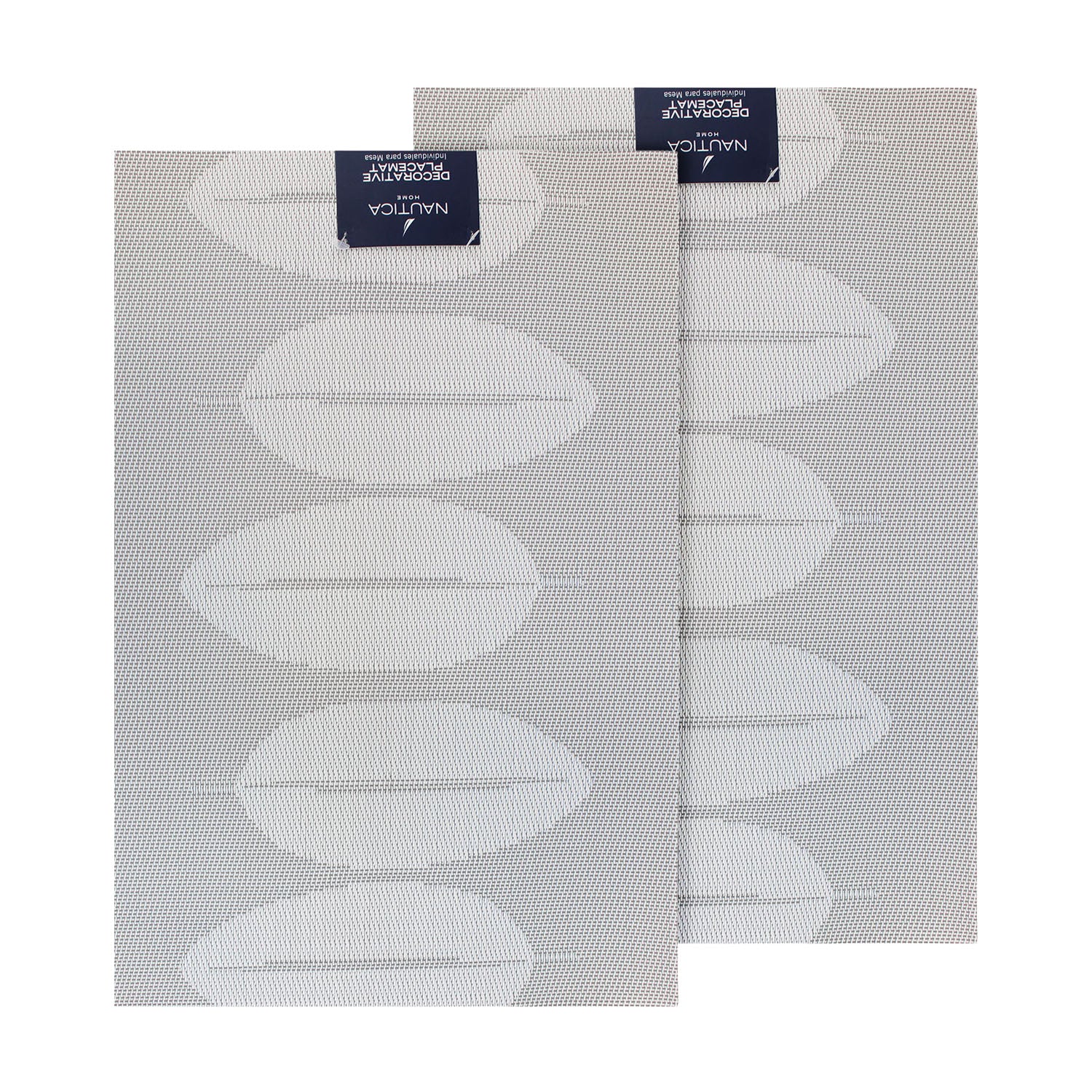 Pack 2 Individuales 45x30cm reversible hojas blanco