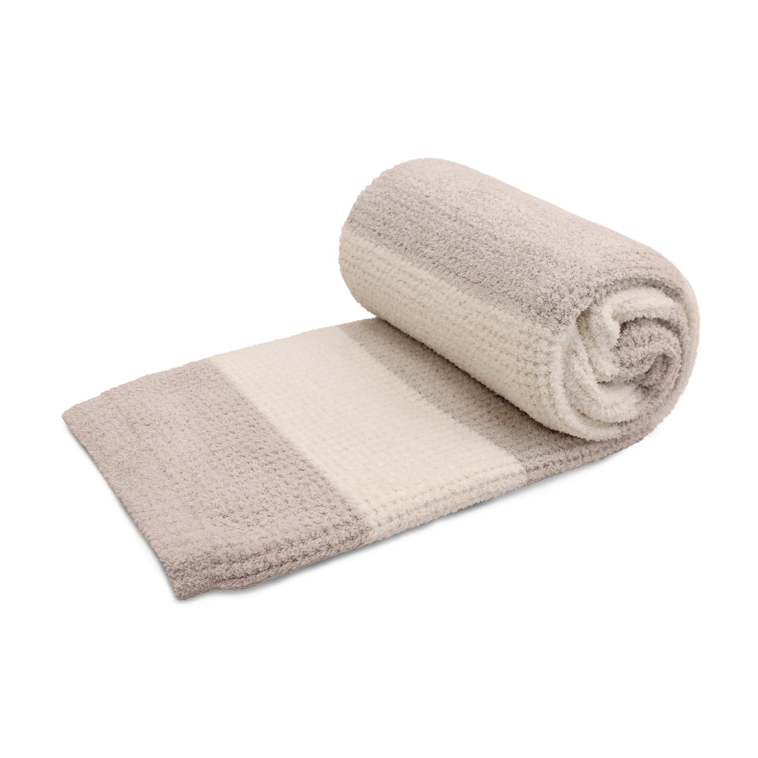 Manta de franela Nautica 127x152 Waffle suavidad superior taupe