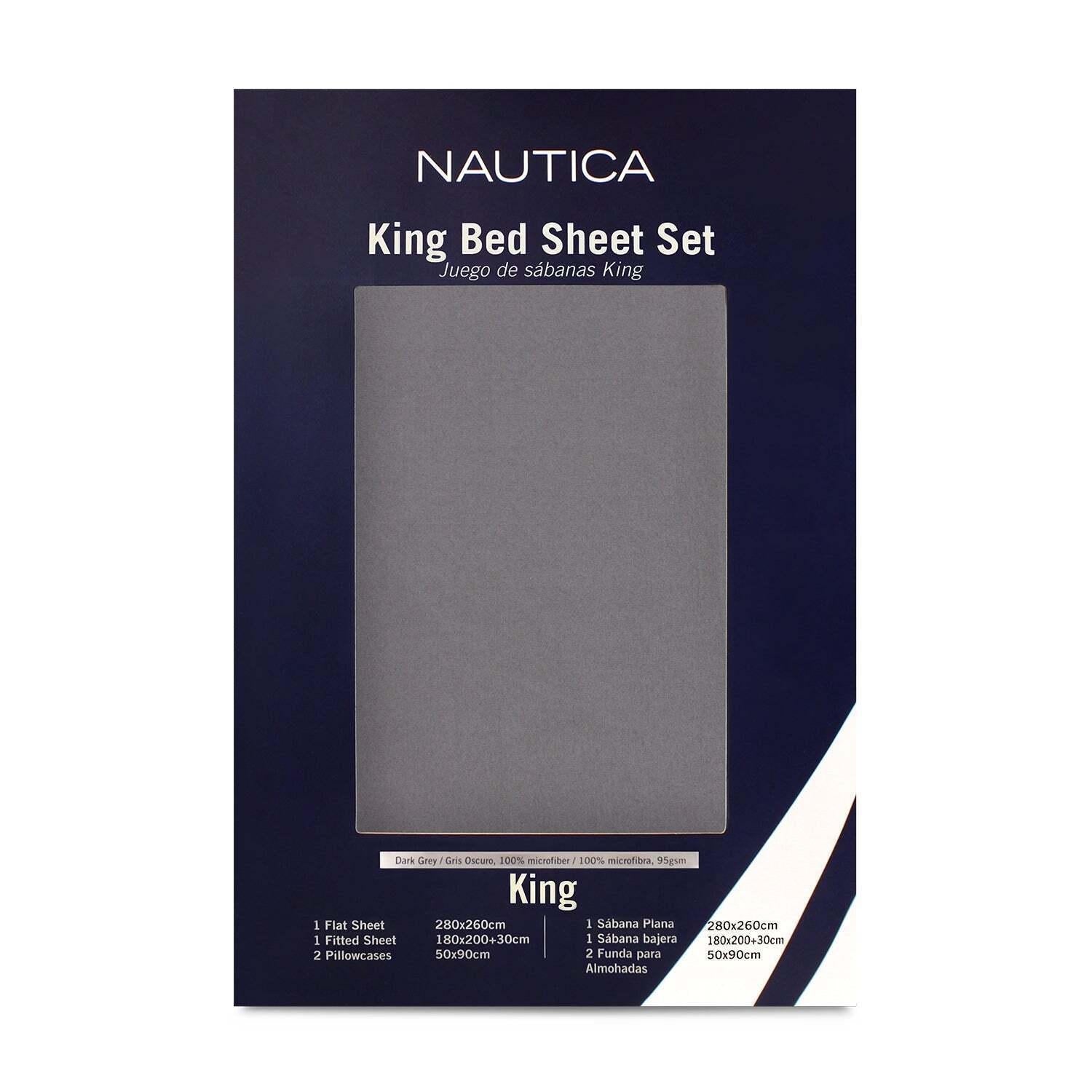 Juego de sábanas 4 piezas king gris oscuro