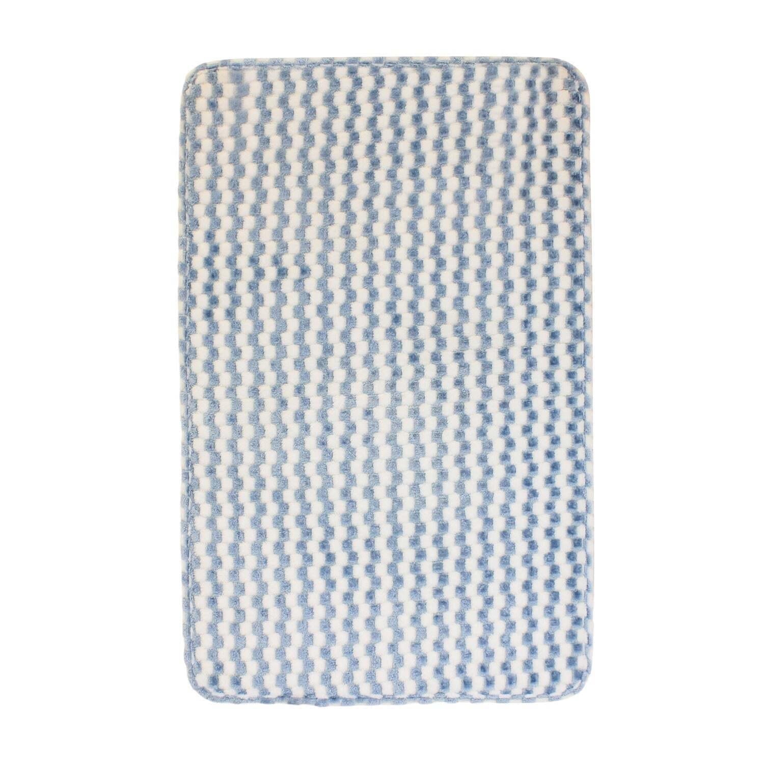 Alfombra de baño Memory Foam 50 x 80 cm azul