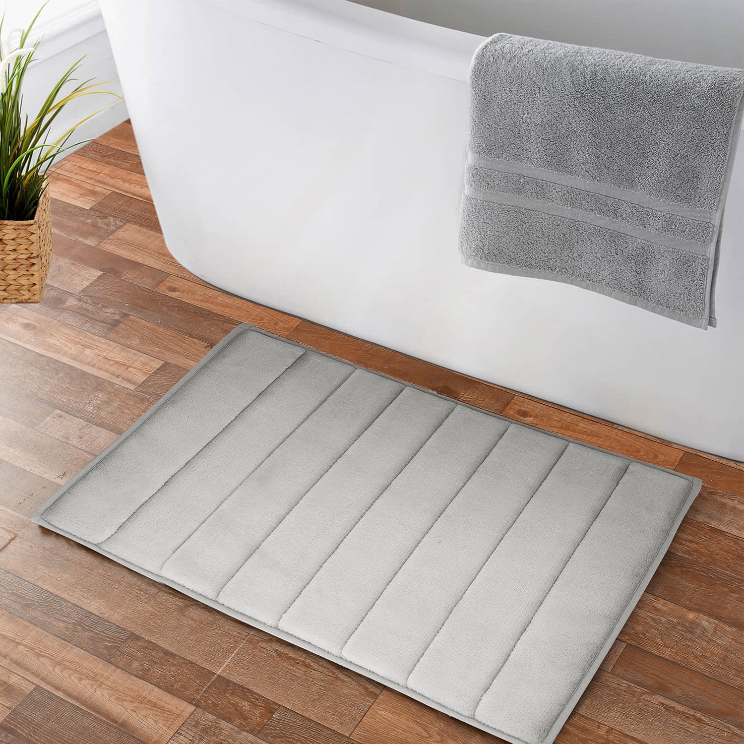 Alfombra de baño Nautica 40x60cm coralina ultra suave gris