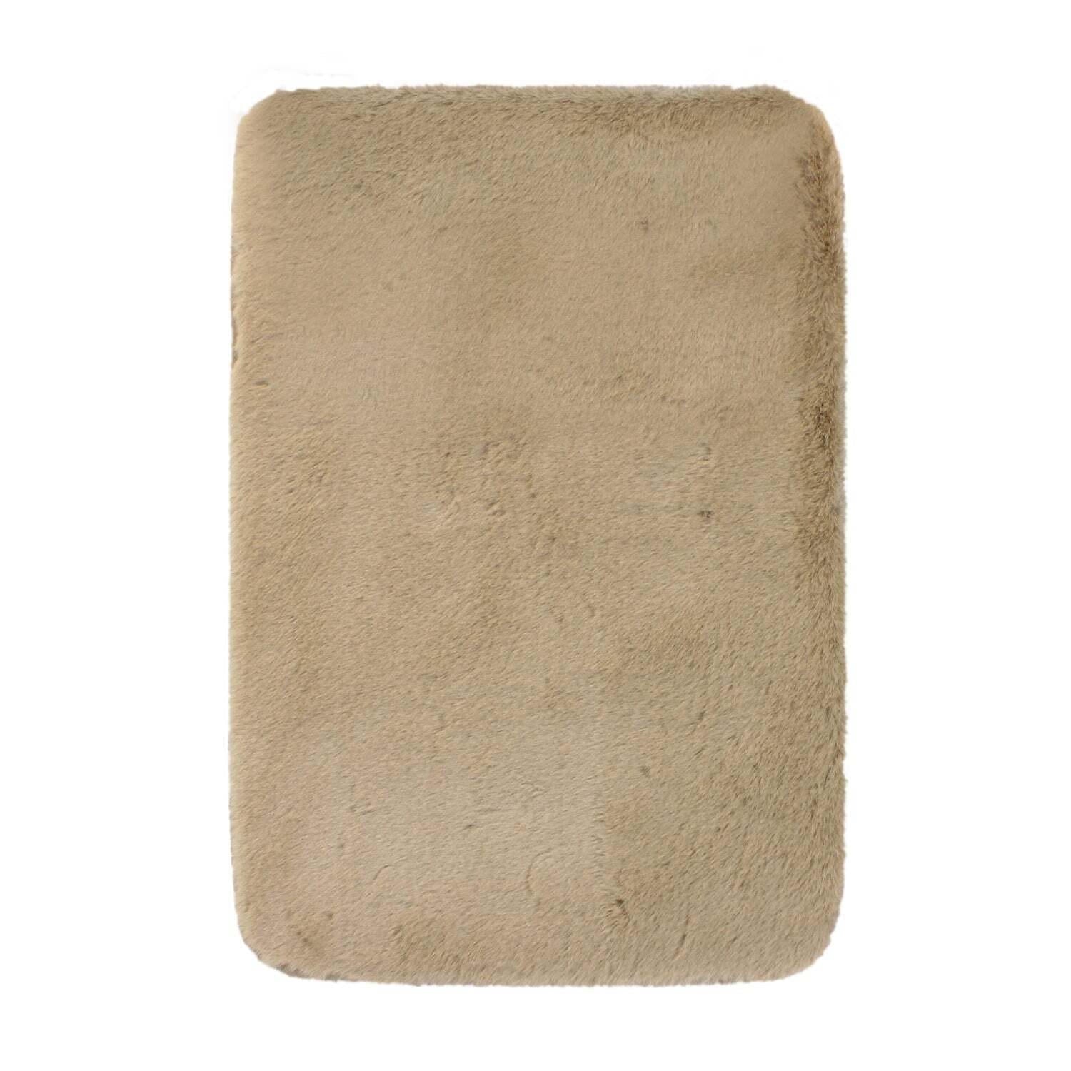 Alfombra de baño ultra suave 40 x 60 cm beige
