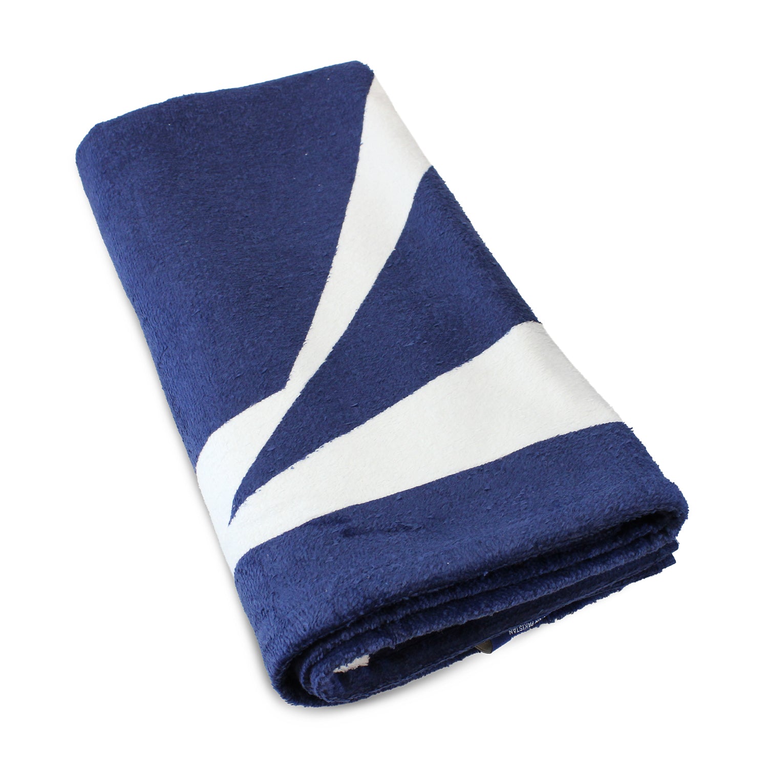 Toalla de playa Nautica 100% Algodón 160x80 blanco y azul marino