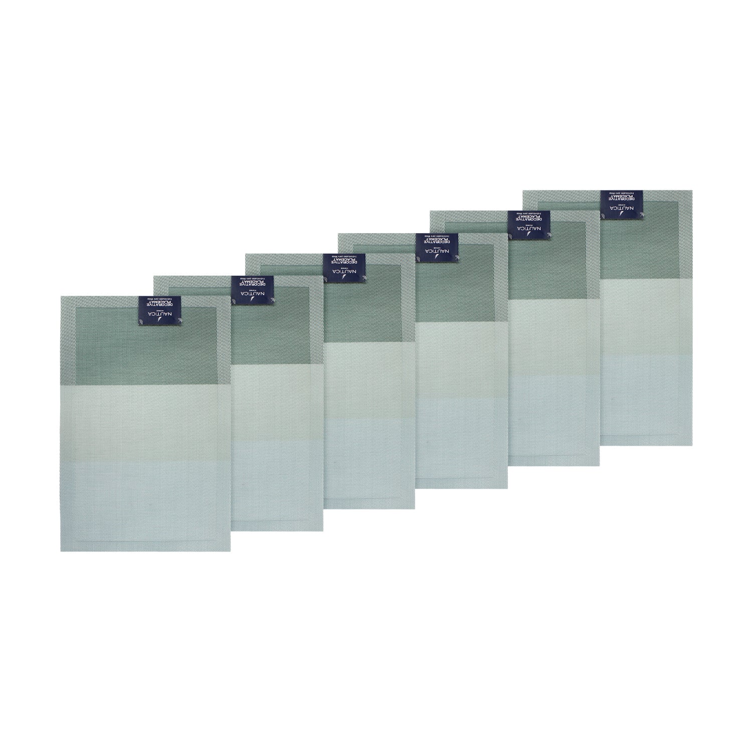 Pack 6 Individuales de mesa 45x30cm degrade verde