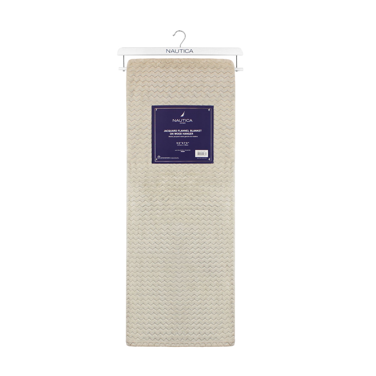 Pack 2 Mantas de Cama Nautica Home Jacquard Franela suave 127x178cm