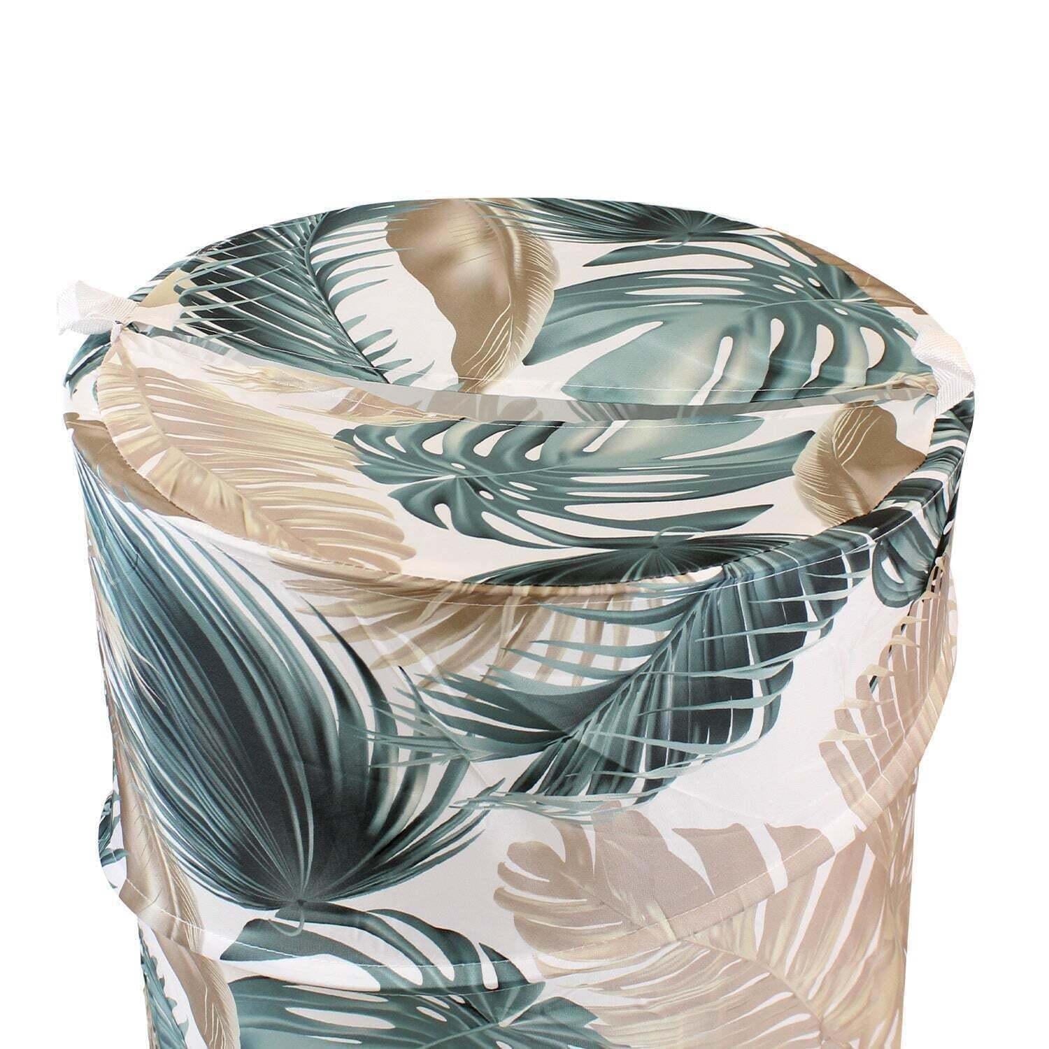 Cesto ropa plegable hojas tropicales
