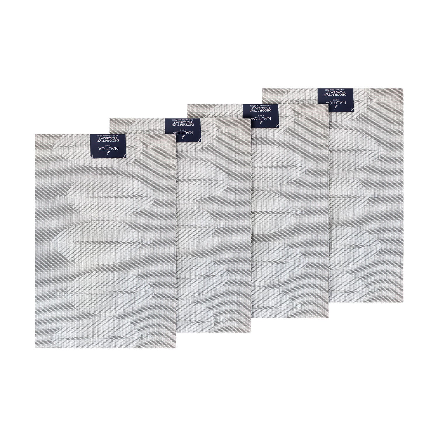Pack 4 Individuales 45x30cm reversible hojas blanco