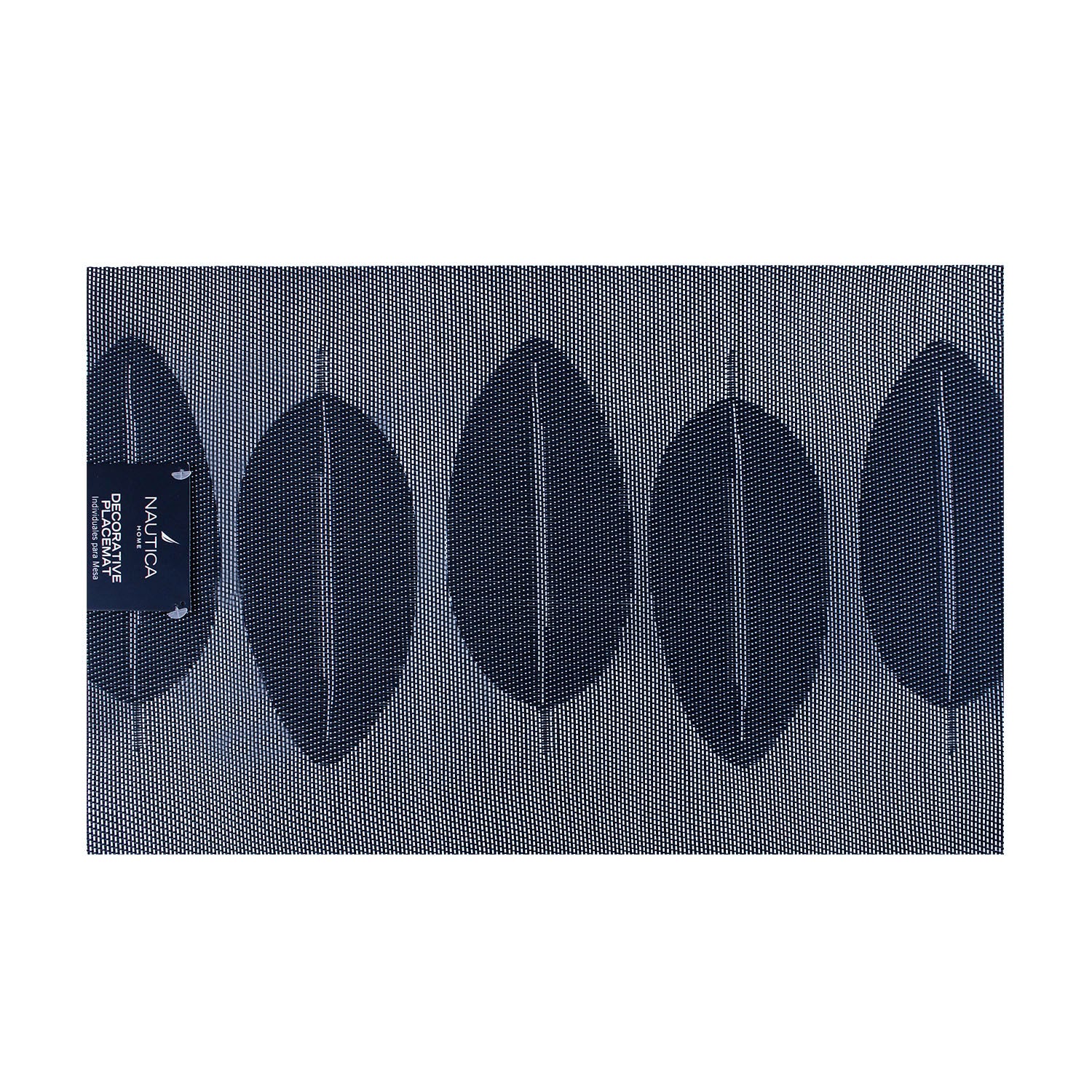 Pack 4 Individuales Nautica Home 45x30cm reversible hojas azul