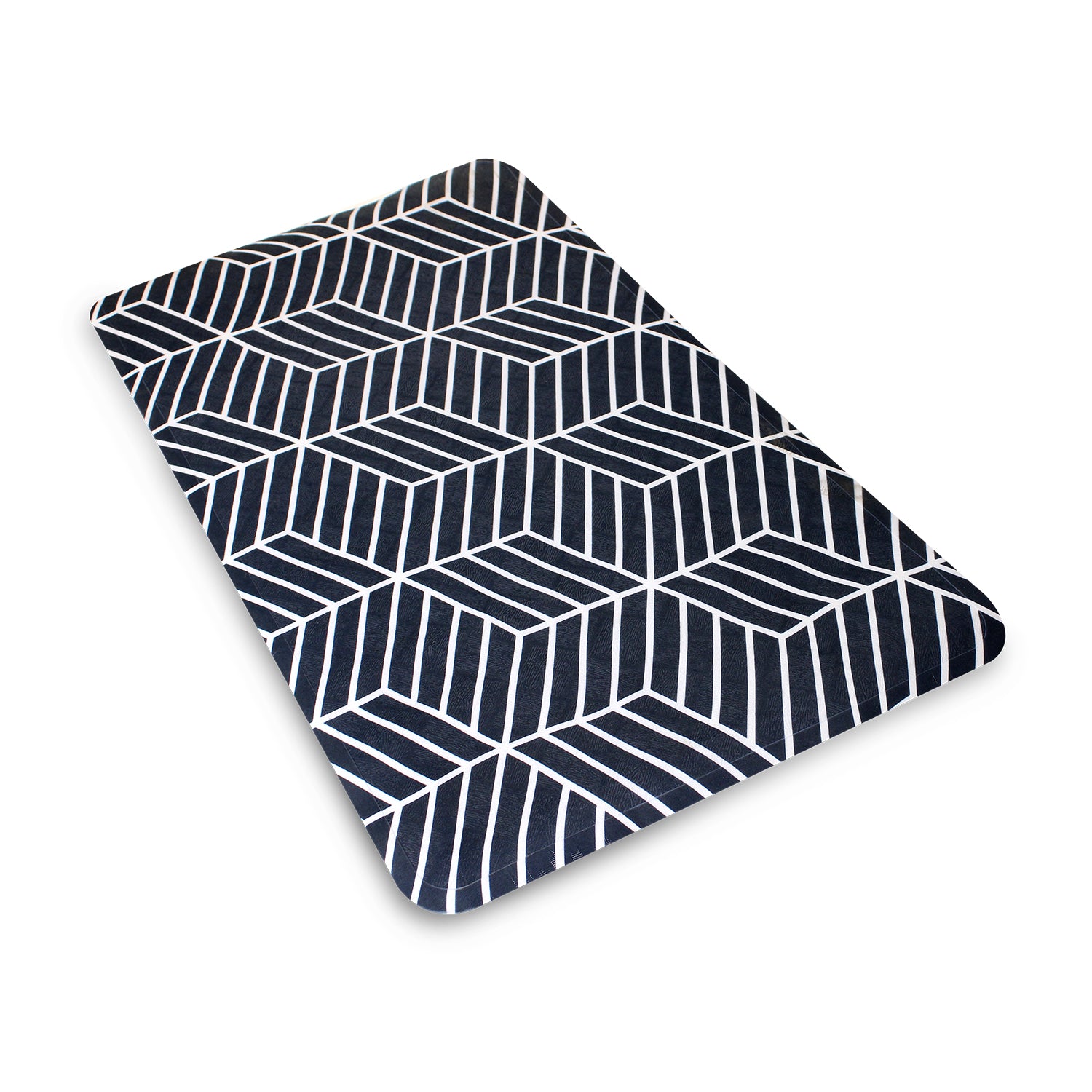 Alfombra de baño Nautica PVC antideslizante 39x69cm azul-blanco