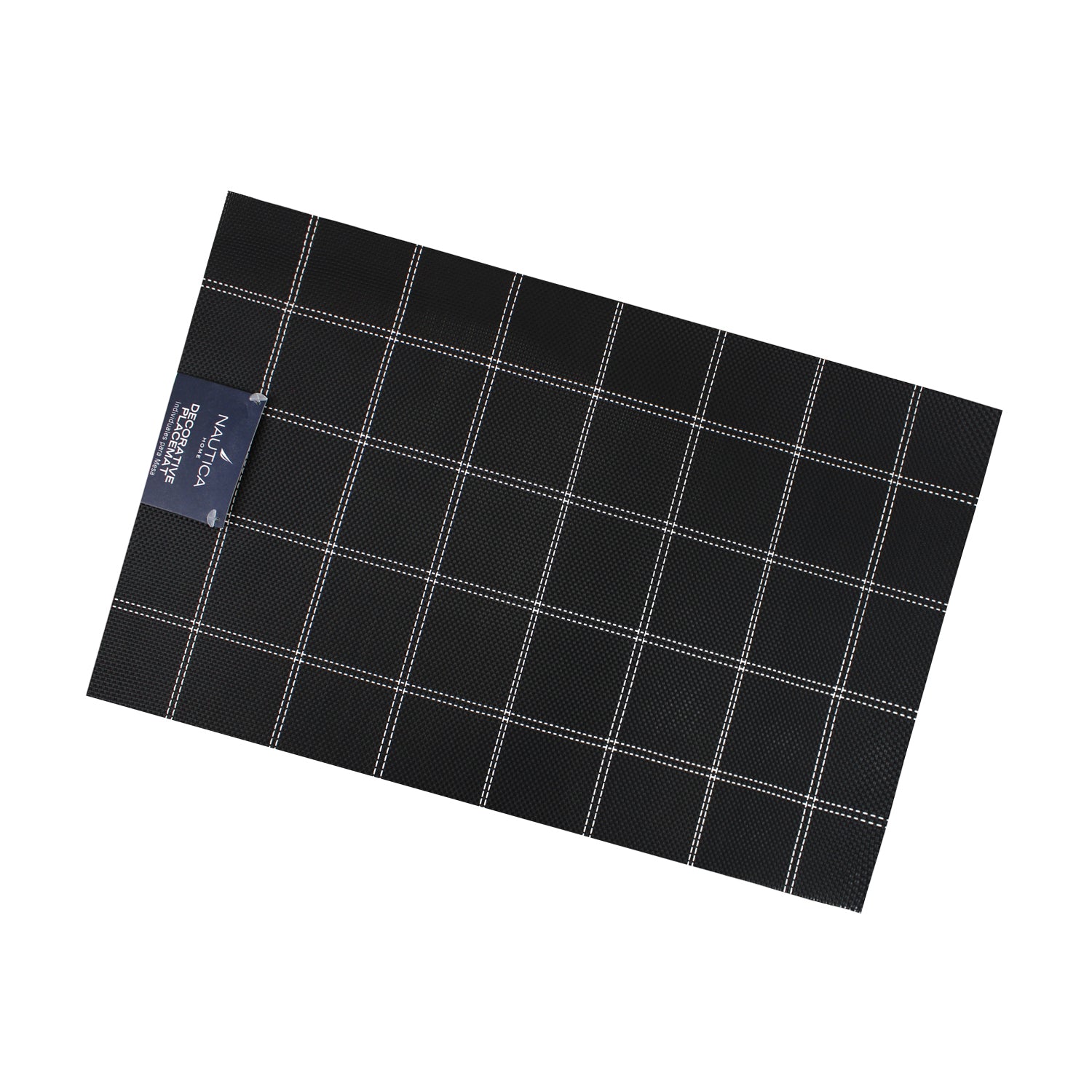 Pack 4 Individuales de mesa Nautica Home 45x30cm negro a cuadros