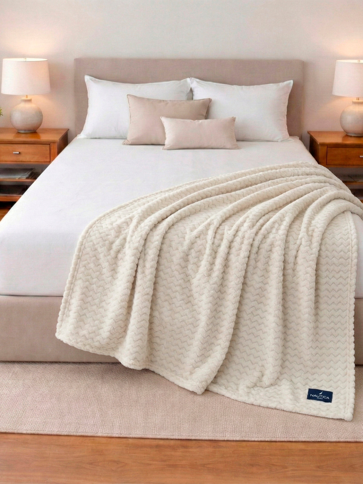 Manta de Cama Nautica Home Jacquard Franela suave 127x178cm