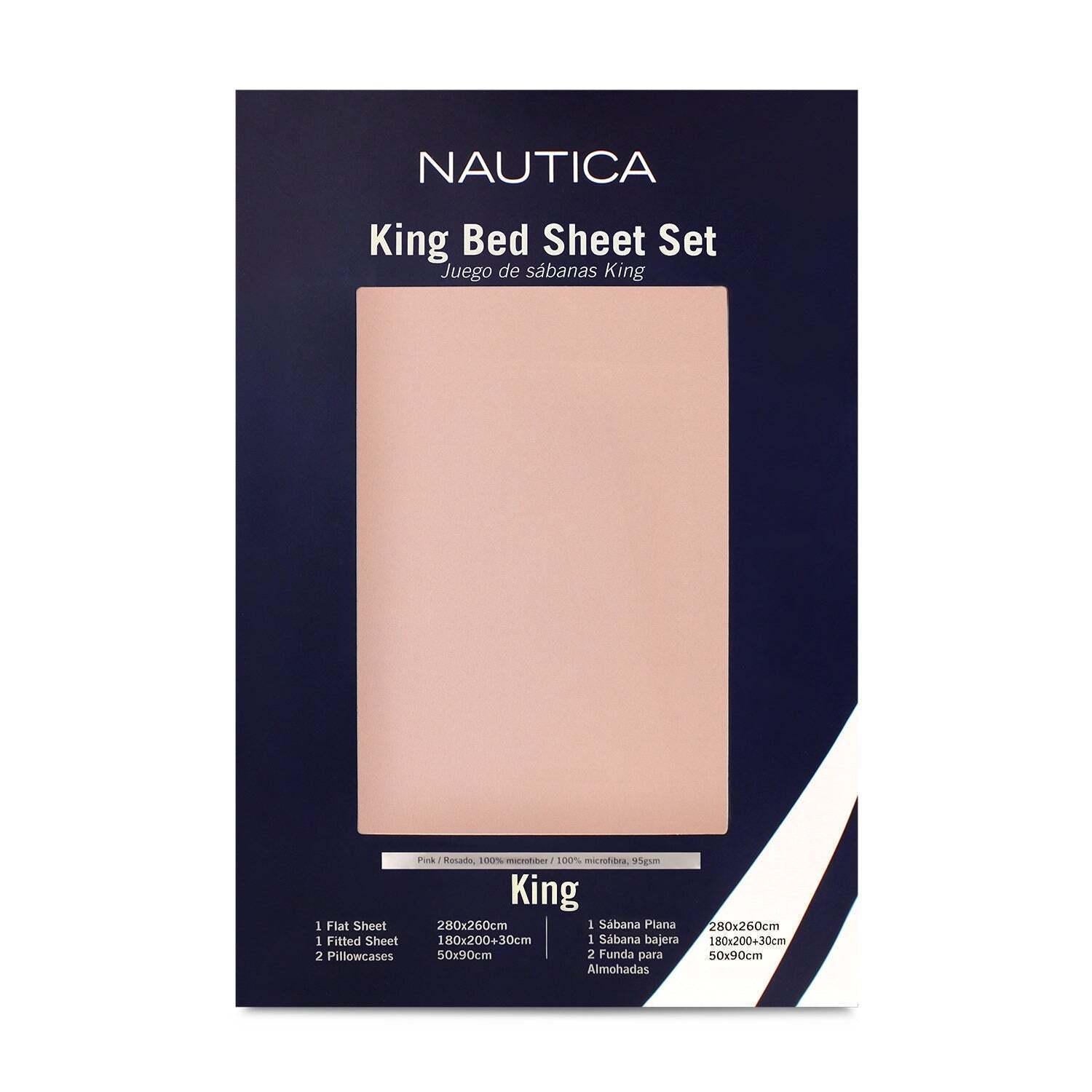 Juego de sábanas 4 piezas king rosado