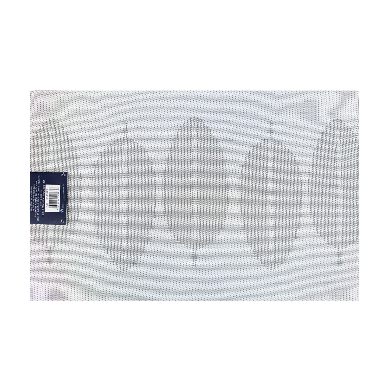Individual de mesa 45x30cm reversible hojas blanco