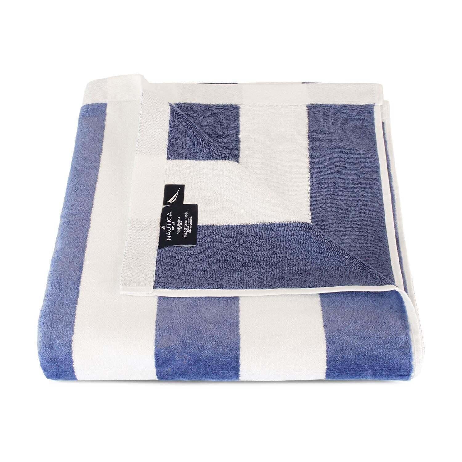 2 Toallas de Playa Nautica Home 100% algodón 163x81cm CABANA - Azul