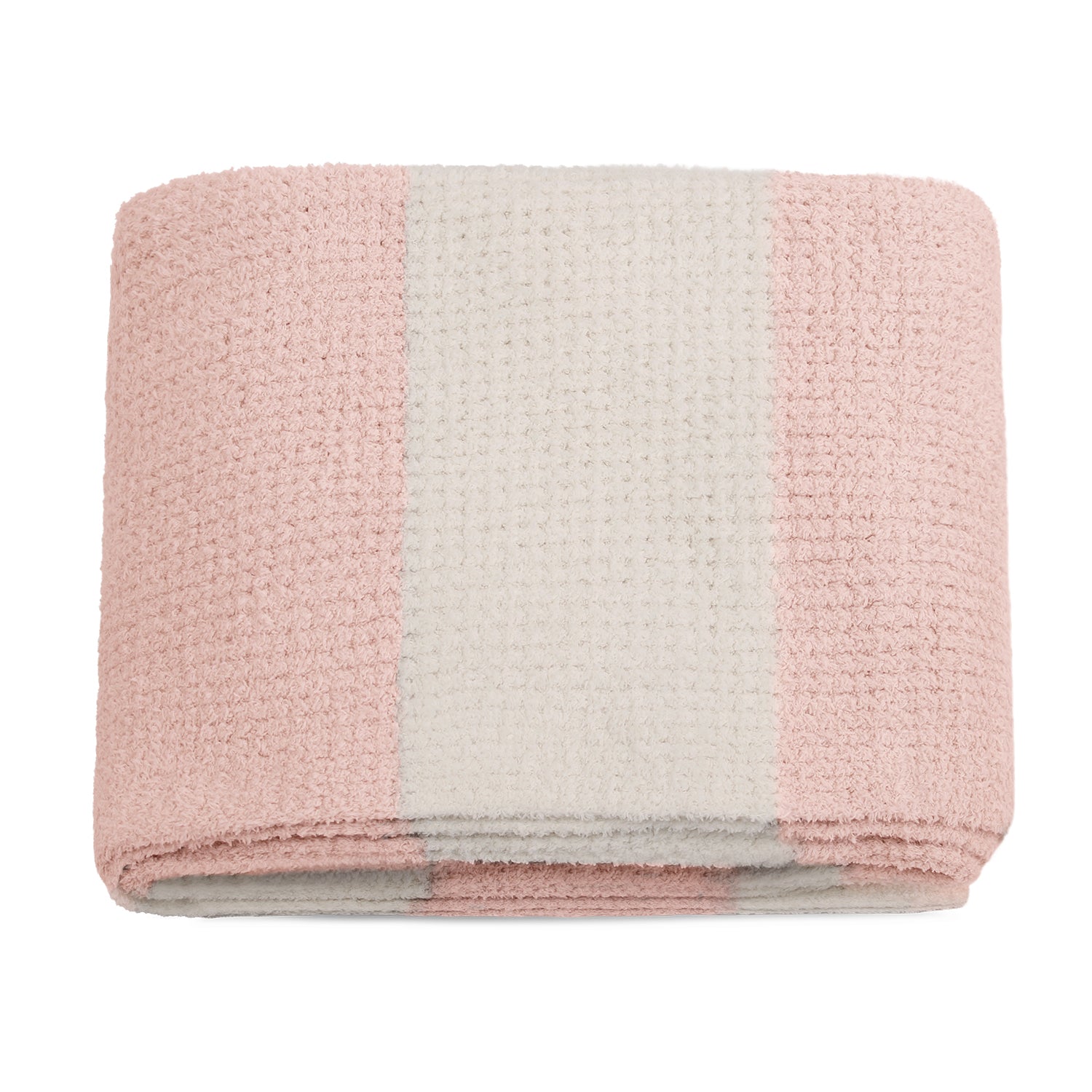 Manta de franela Nautica 127x152 Waffle suavidad superior rosa
