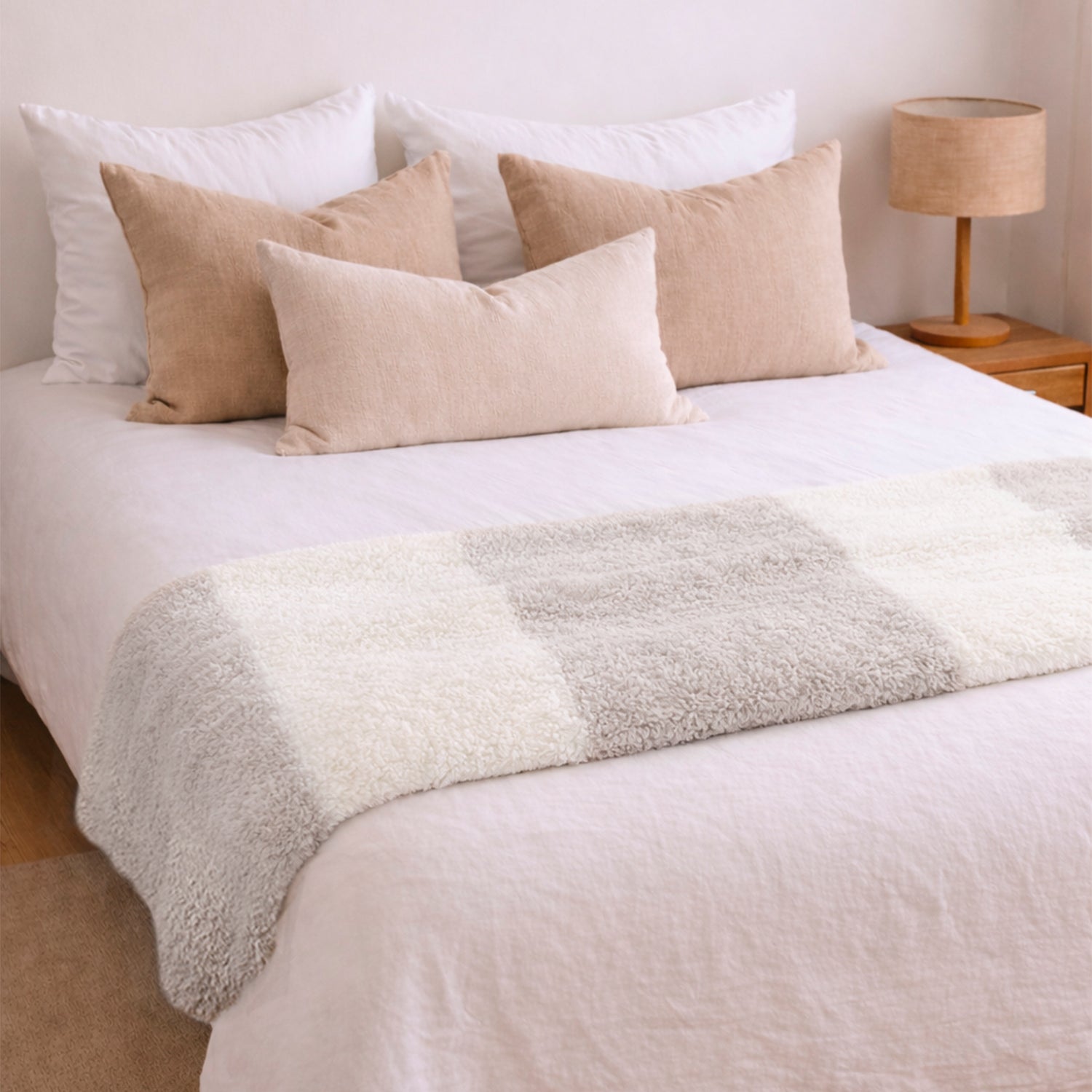 Manta de franela Nautica 127x152 Fluffy suavidad superior taupe