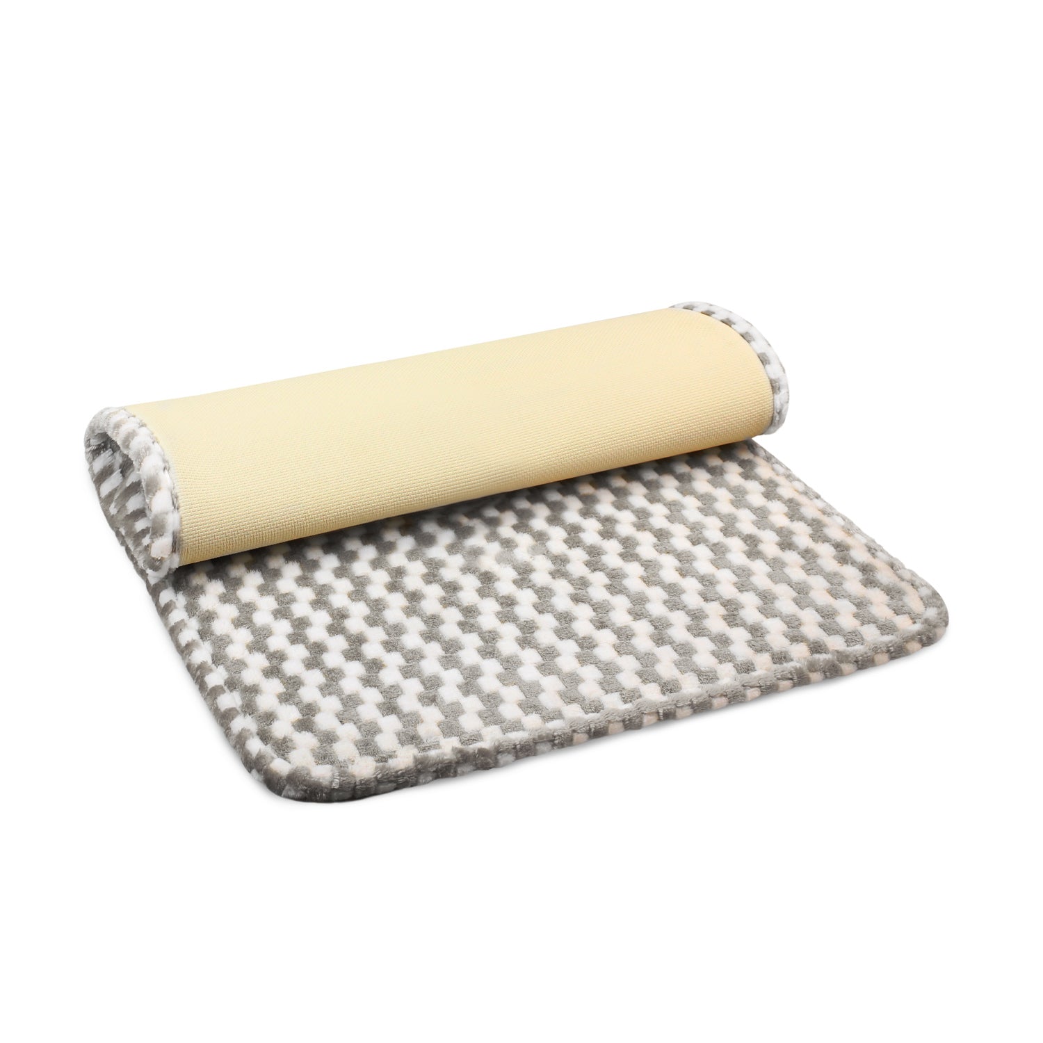 Alfombra de Baño Memory Foam 50x80 cm Cuadros Silver