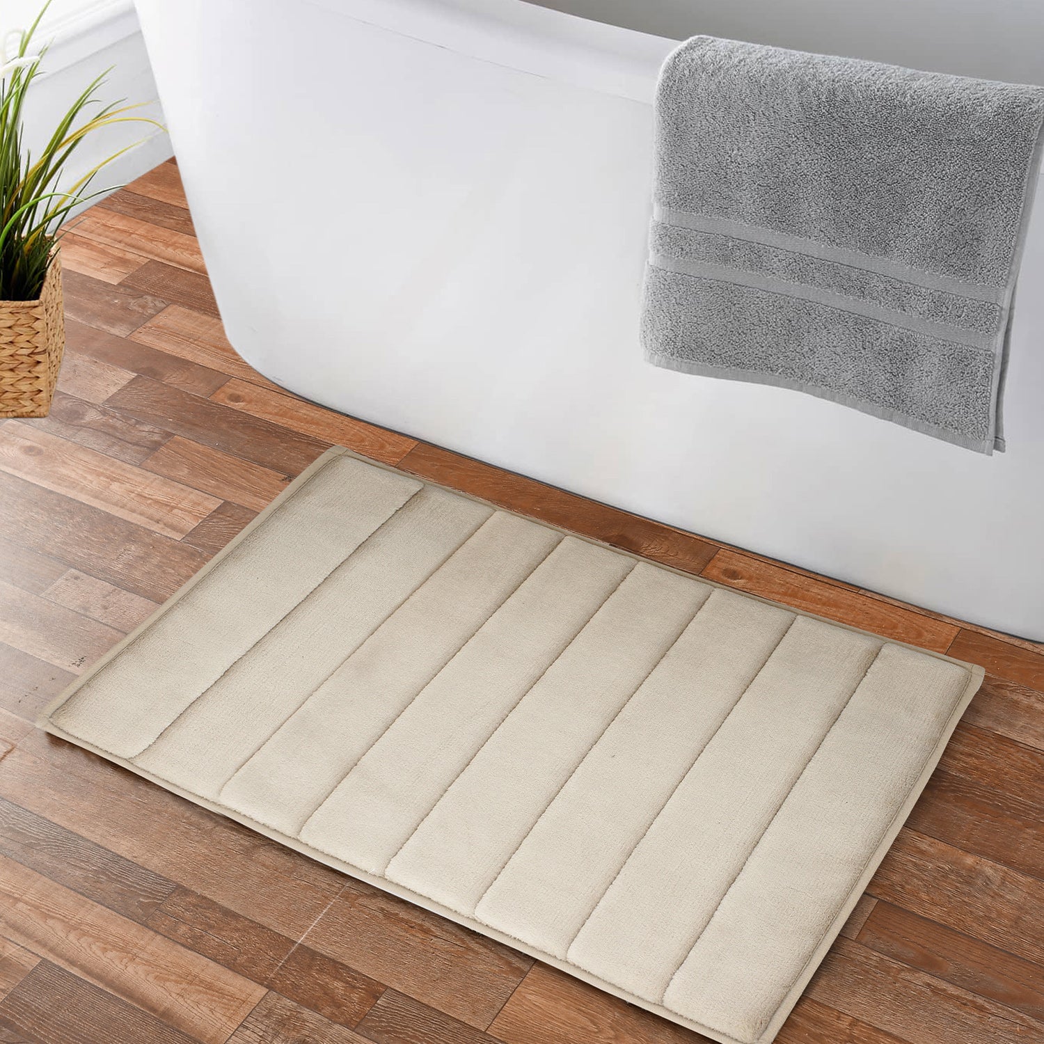 Alfombra de baño Nautica 40x60cm coralina ultra suave marfil