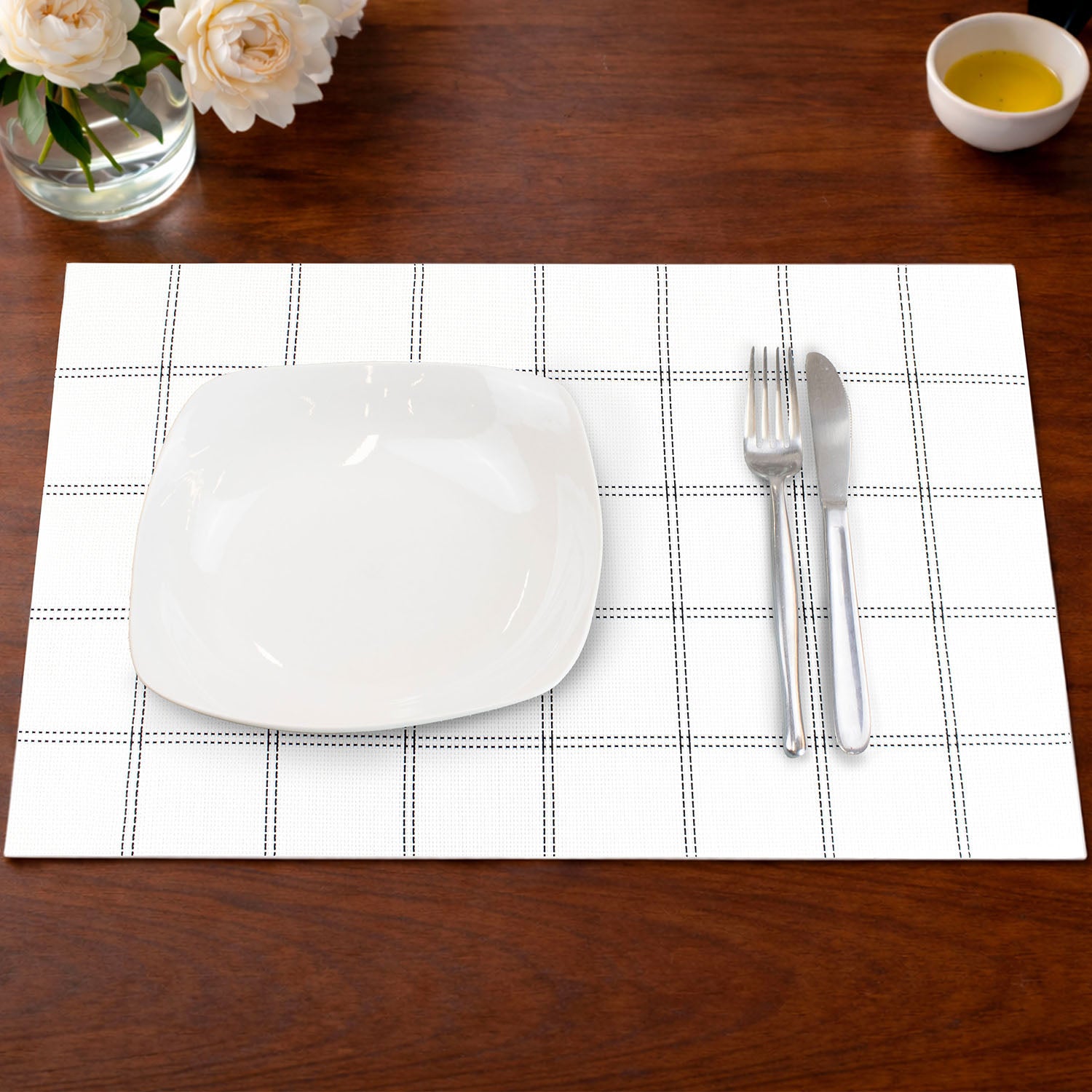 Pack 2 Individuales de mesa Nautica Home 45x30cm blanco a cuadros