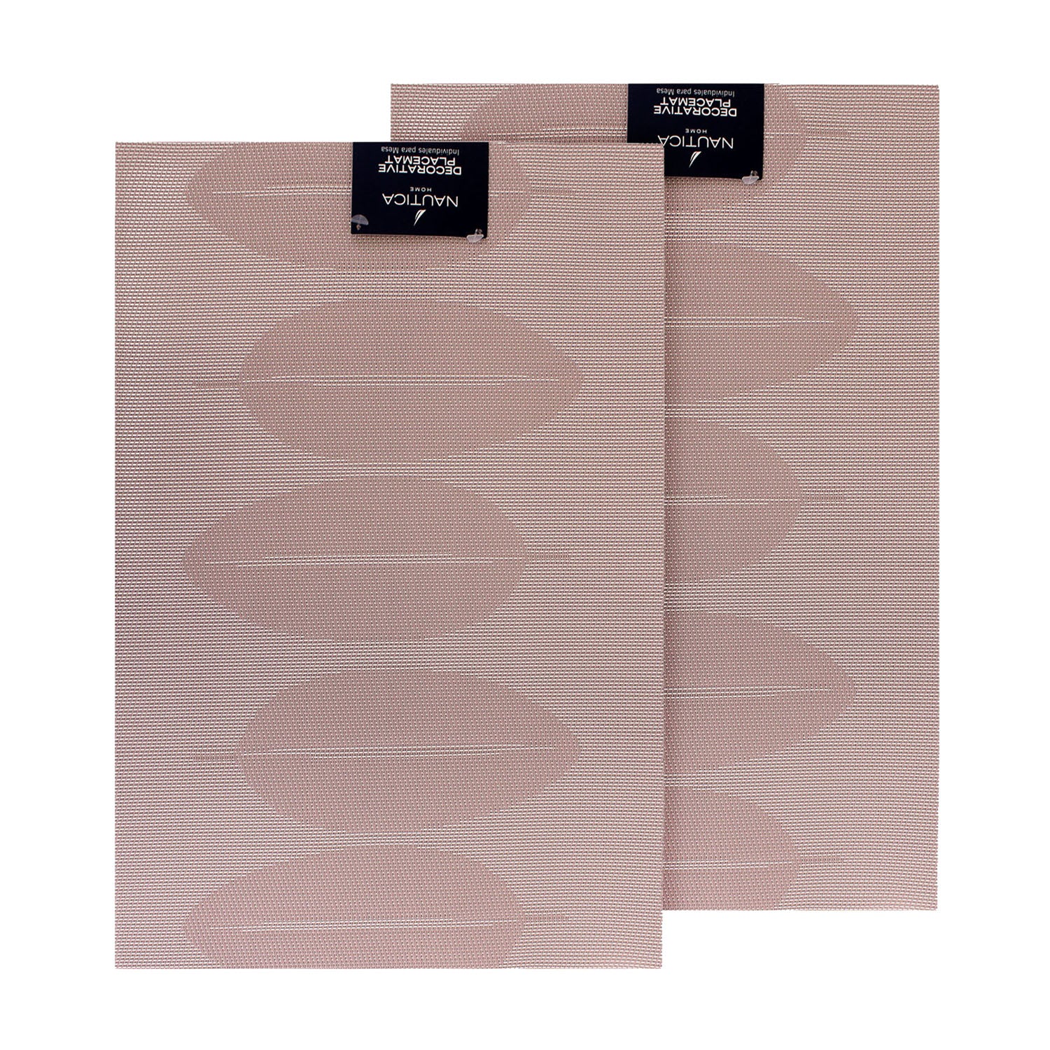 Pack 2 Individuales 45x30cm reversible hojas rosa