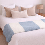 Manta de franela Nautica 127x152 Fluffy suavidad superior celeste