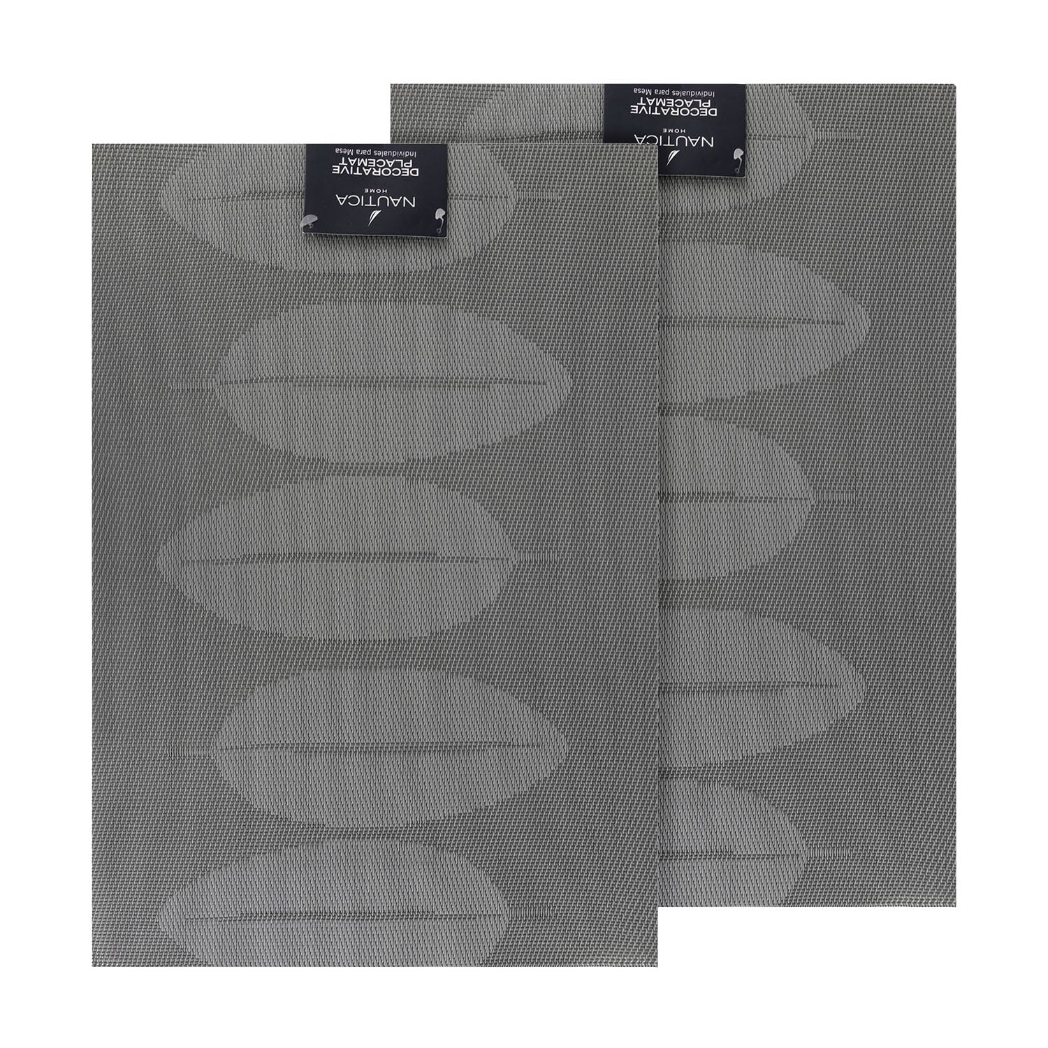 Pack 2 Individuales 45x30cm reversible hojas gris