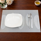 Individual de mesa 45x30cm reversible hojas blanco