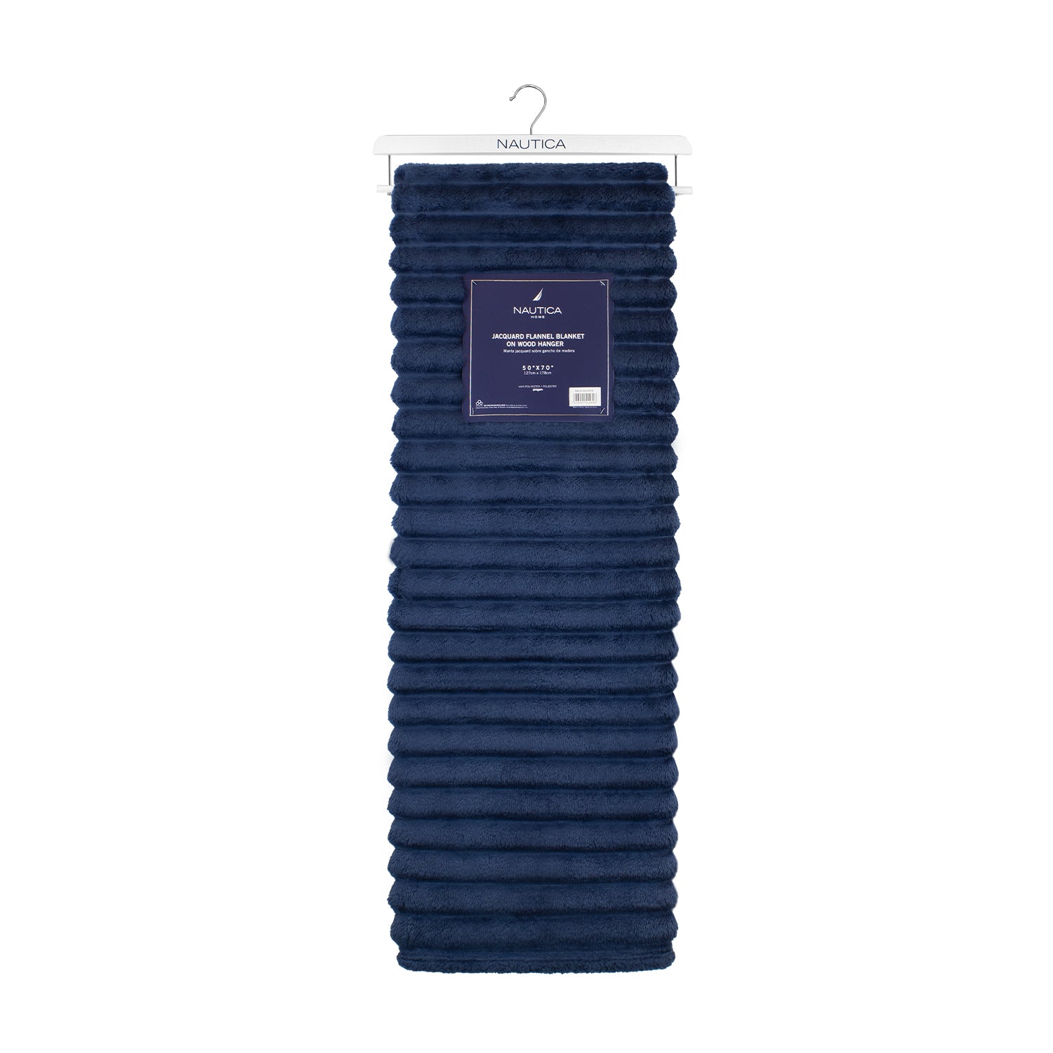 Pack 2 Mantas de cama Nautica Home Jacquard Franela ultrasuave 127x178cm azul