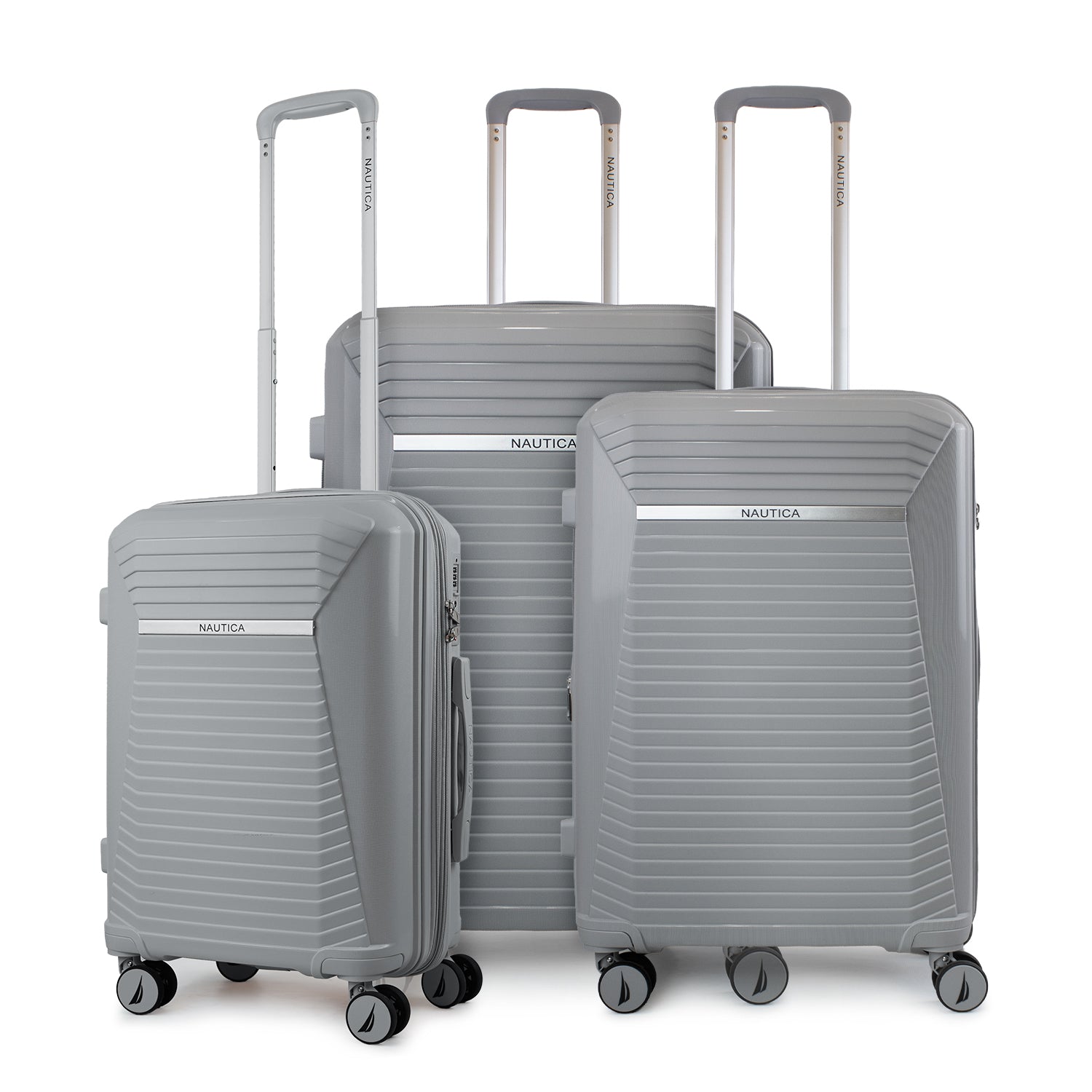 Set 3 Maletas Nautica Niza S+M+L Cabina 10k Mediana 20kg y Grande 23kg gris