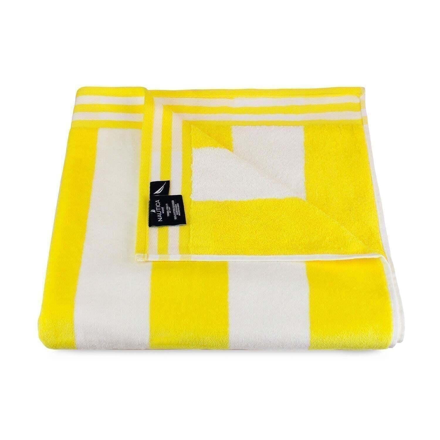 2 Toallas de Playa Nautica Home 100% algodón 163x81cm CABANA - Amarillo