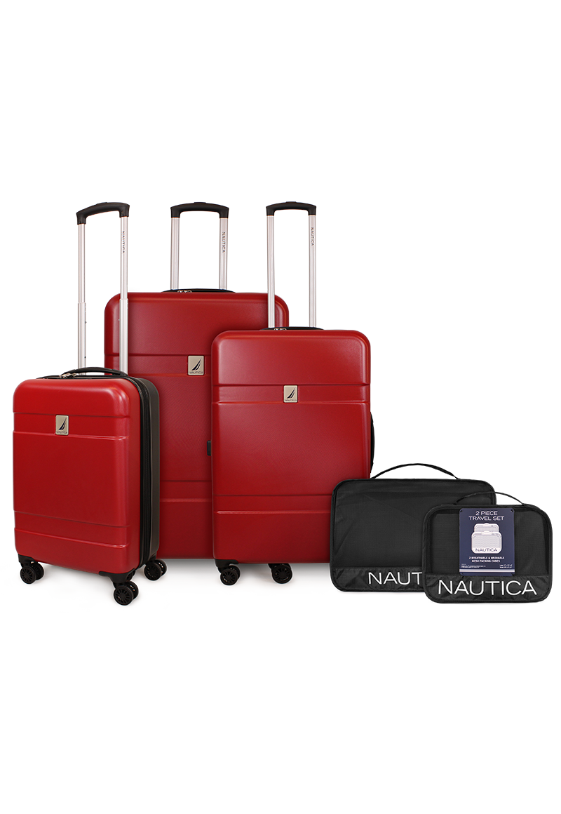 Set 3 Maletas Bora S+M+L roja + Organizador negro Nautica