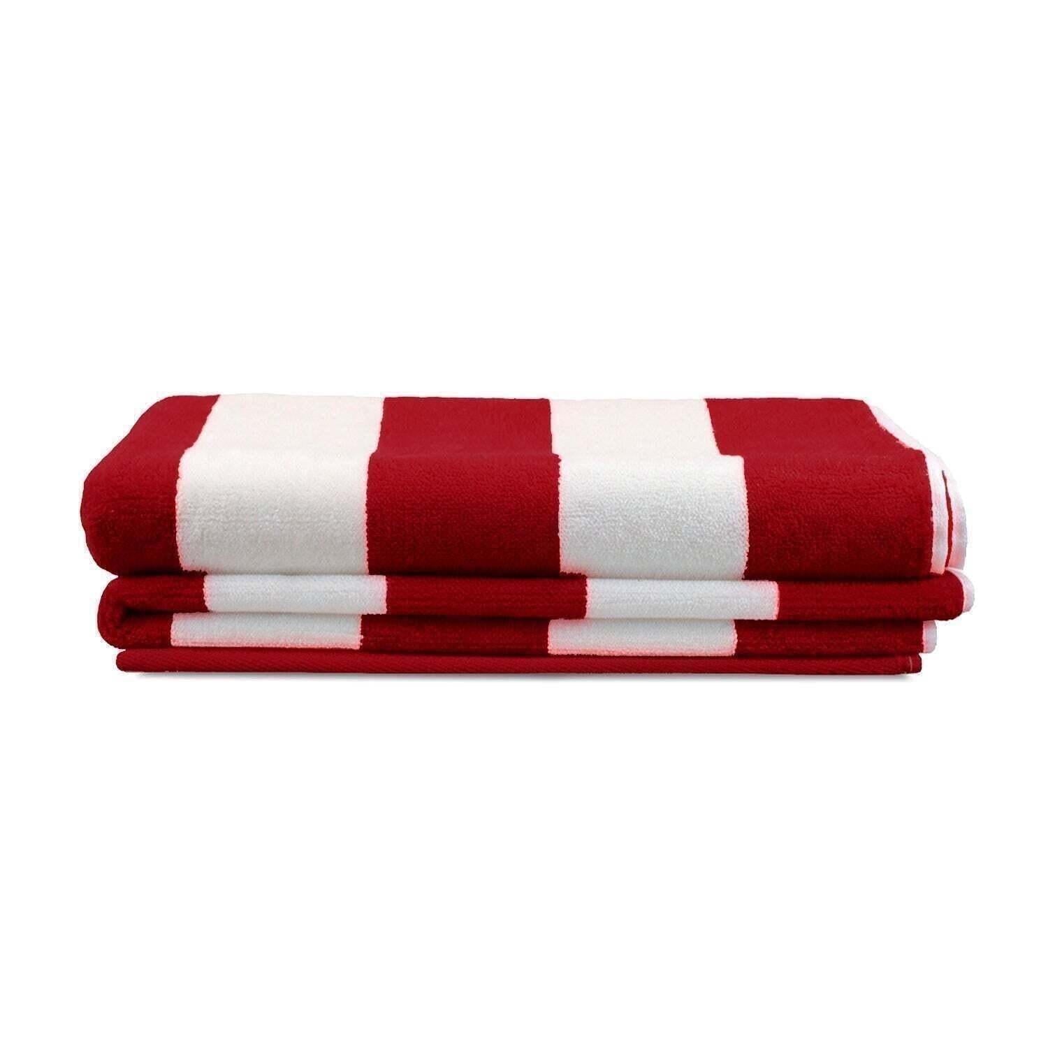 2 Toallas de Playa Nautica Home 100% algodón 163x81cm CABANA - Rojo