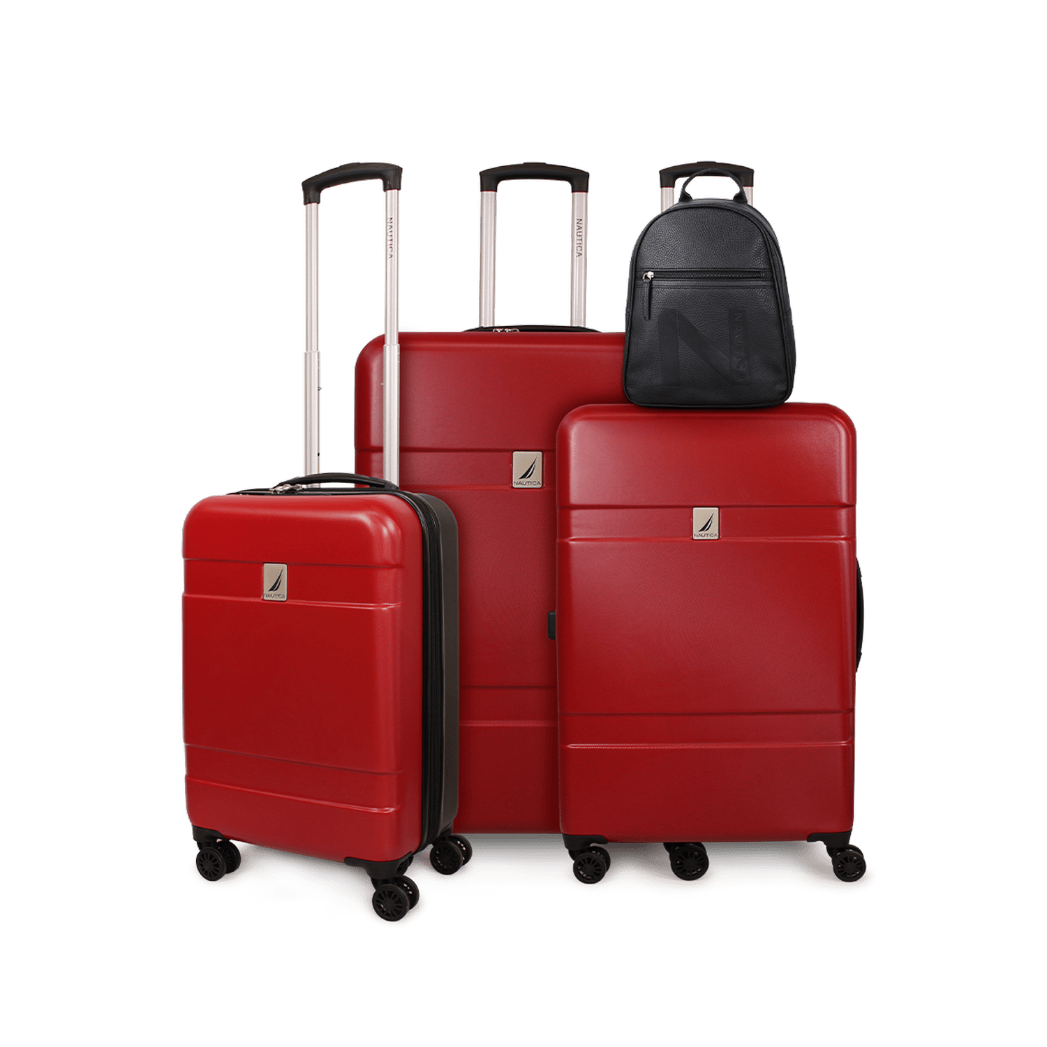 Set Nautica 3 Maletas Bora S+M+L + Mochila Malik - Rojo