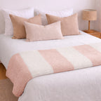Manta de franela Nautica 127x152 Waffle suavidad superior rosa