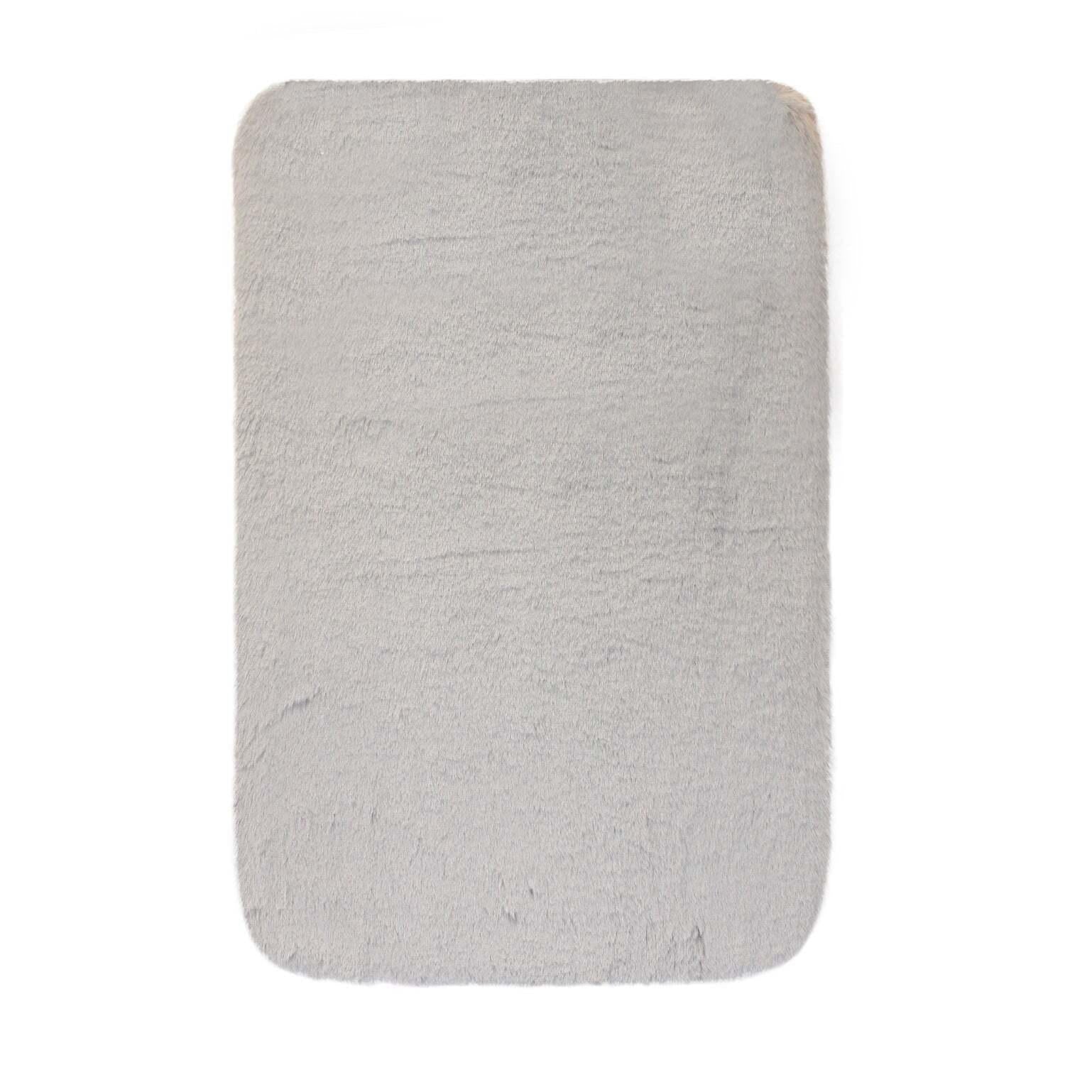 Alfombra de baño ultra suave 40 x 60 cm gris claro