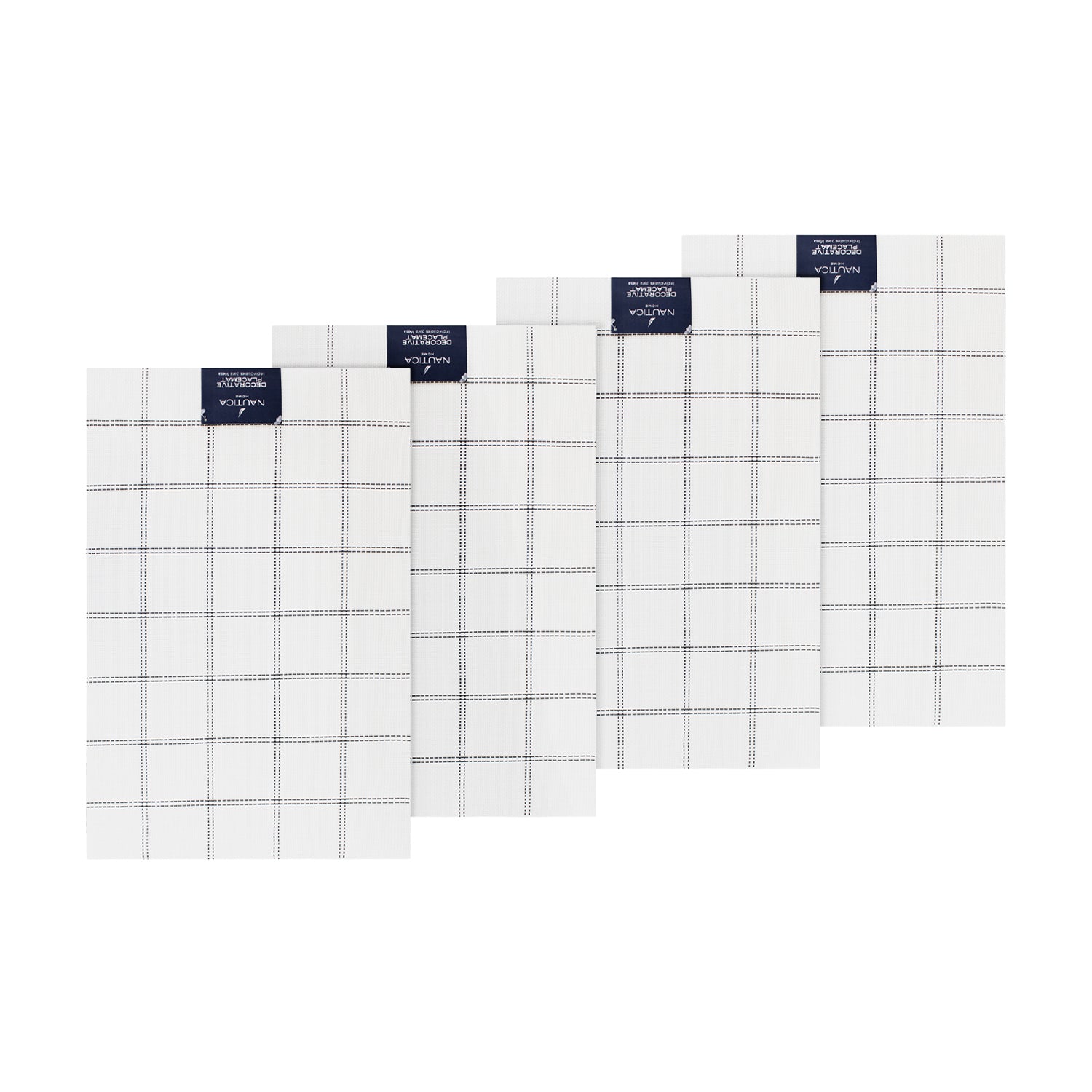 Pack 4 Individuales de mesa Nautica Home 45x30cm blanco a cuadros