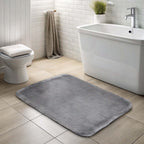 Alfombra de baño flannel gris claro