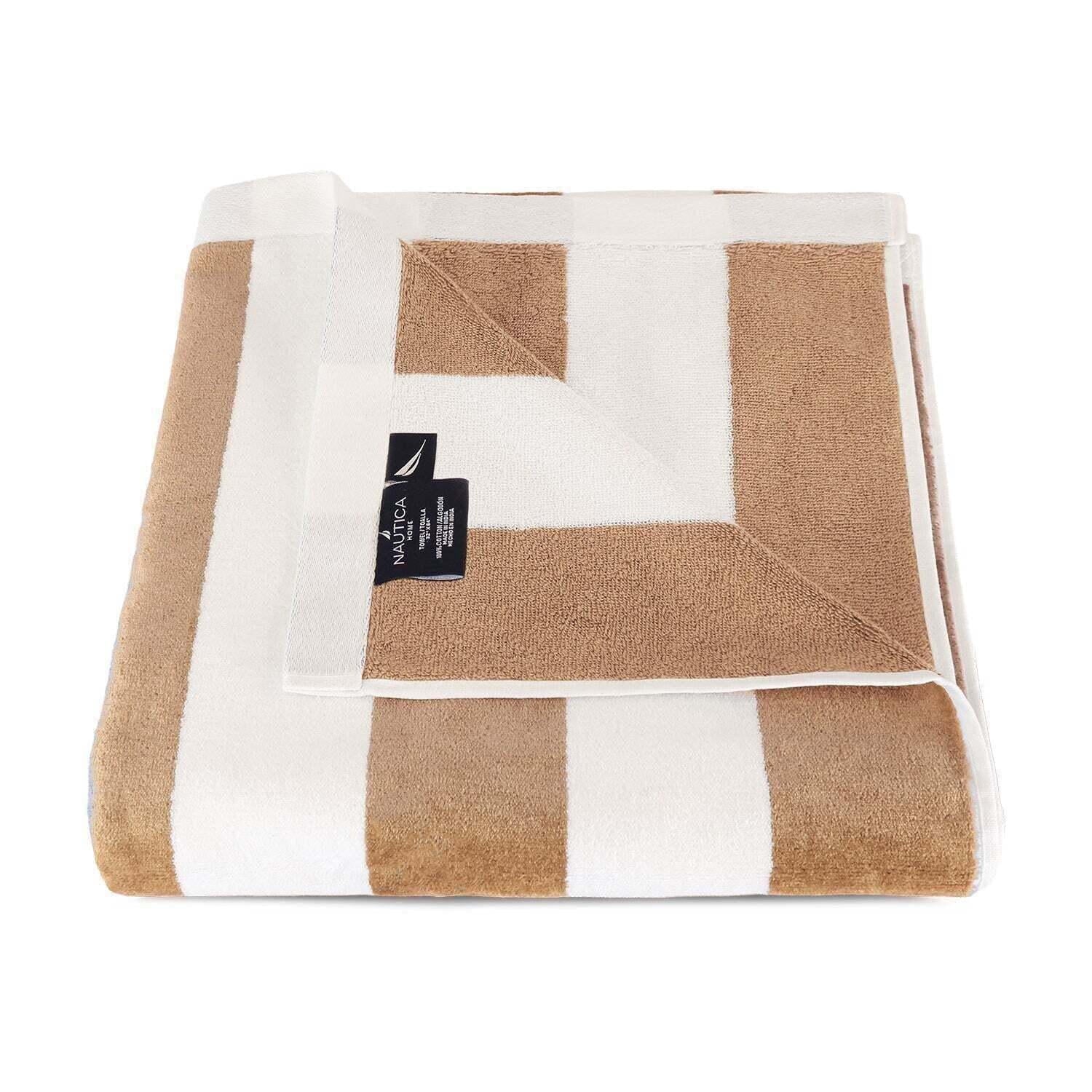 Toalla de playa Nautica Rayas beige